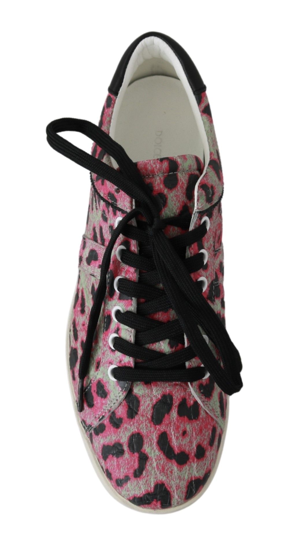 Dolce & Gabbana Pink Leopard Print Training Leather Flat Sneakers-3