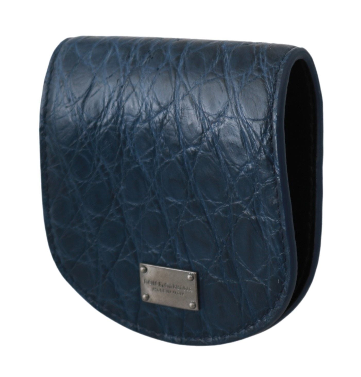 Dolce & Gabbana Blue Bag Holder Wallet Blue Exotic Skin Condom Case-2