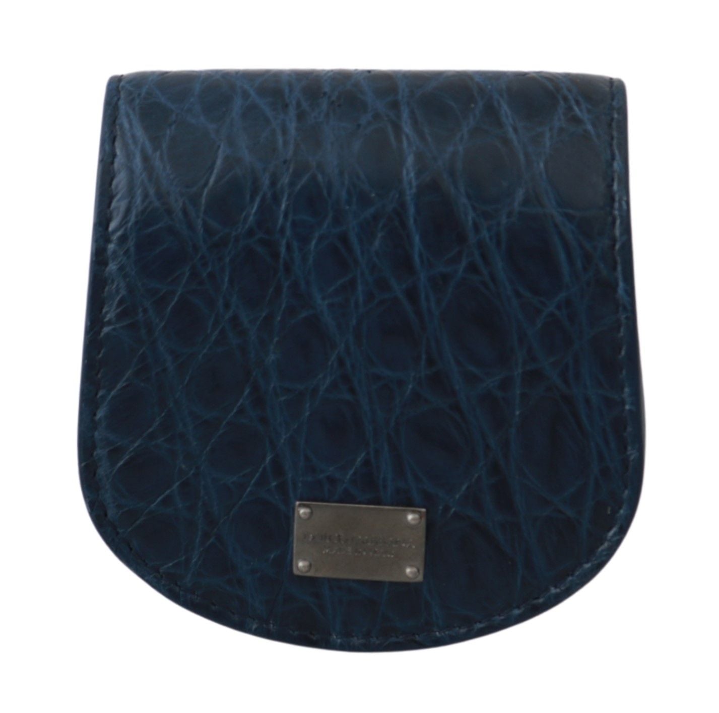 Dolce & Gabbana Blue Bag Holder Wallet Blue Exotic Skin Condom Case