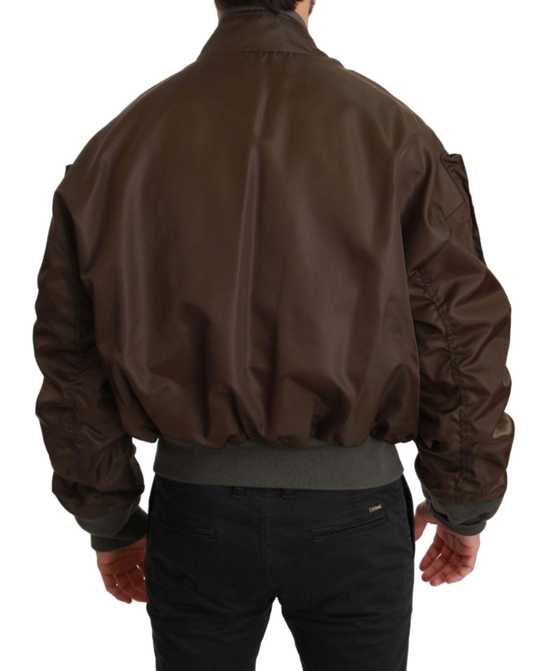 Dolce & Gabbana Brown Pearl Crown Skull Logo Jacket-2
