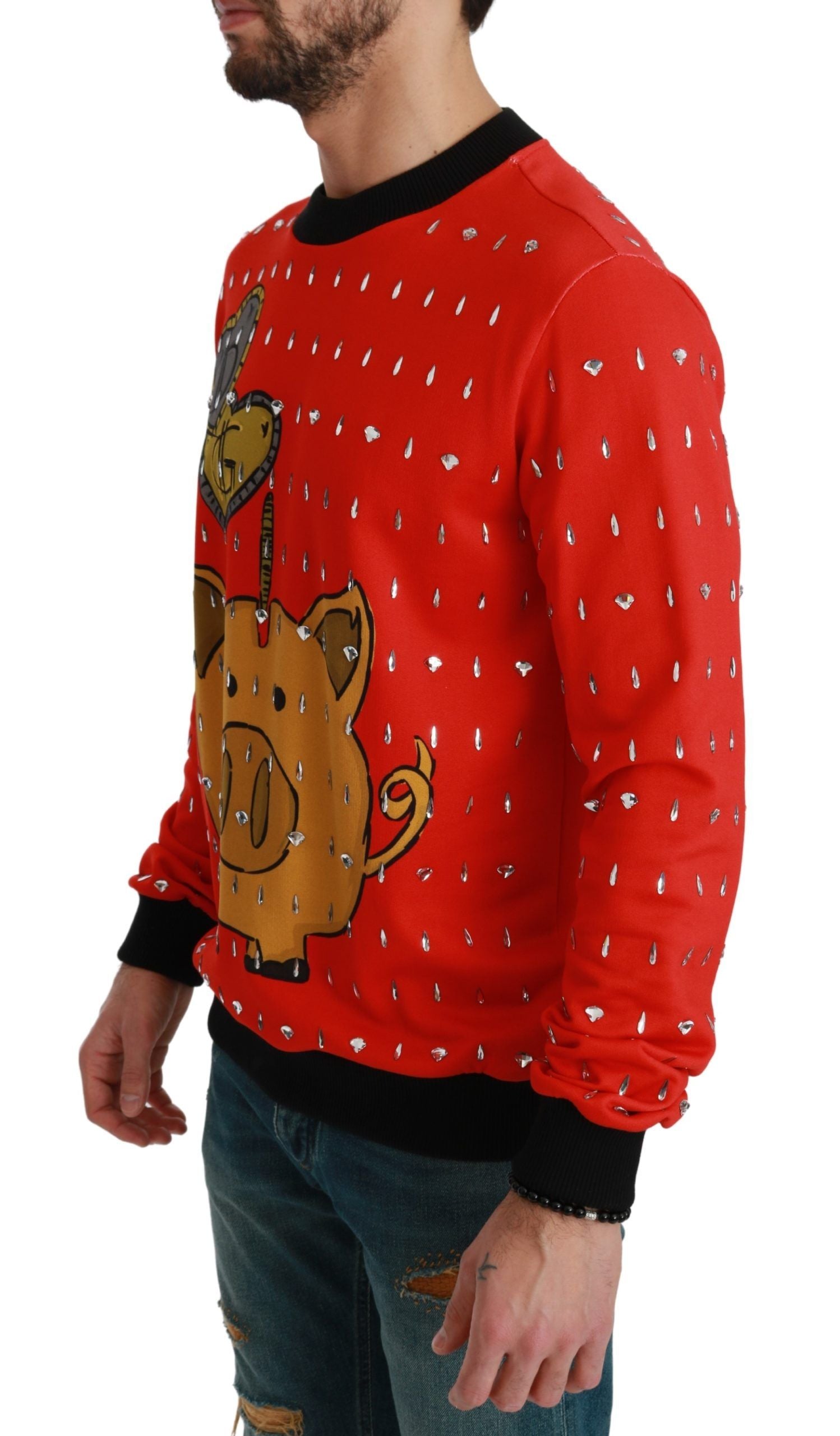 Dolce & Gabbana Red Crystal Pig of the Year Sweater-3