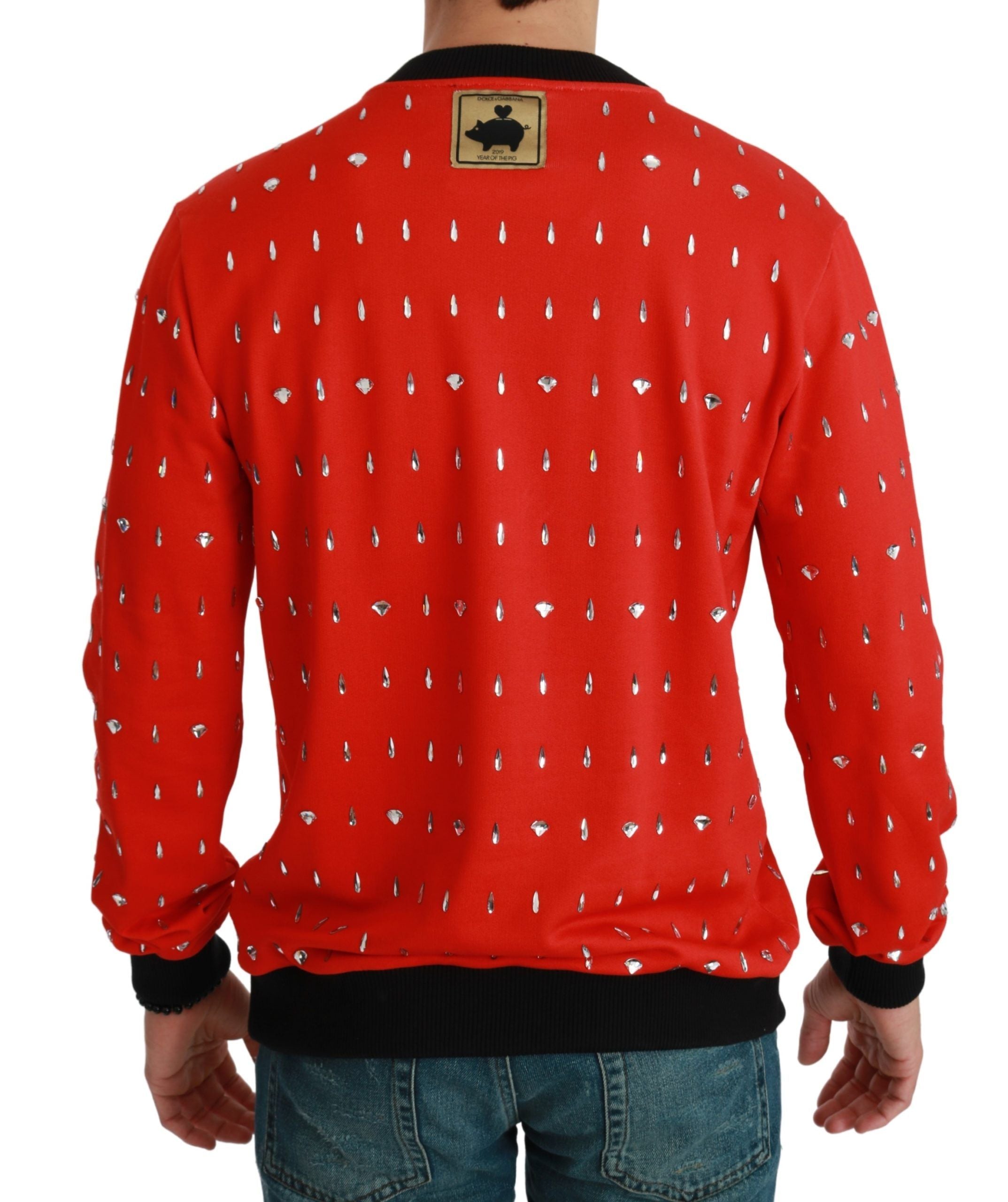 Dolce & Gabbana Red Crystal Pig of the Year Sweater-4