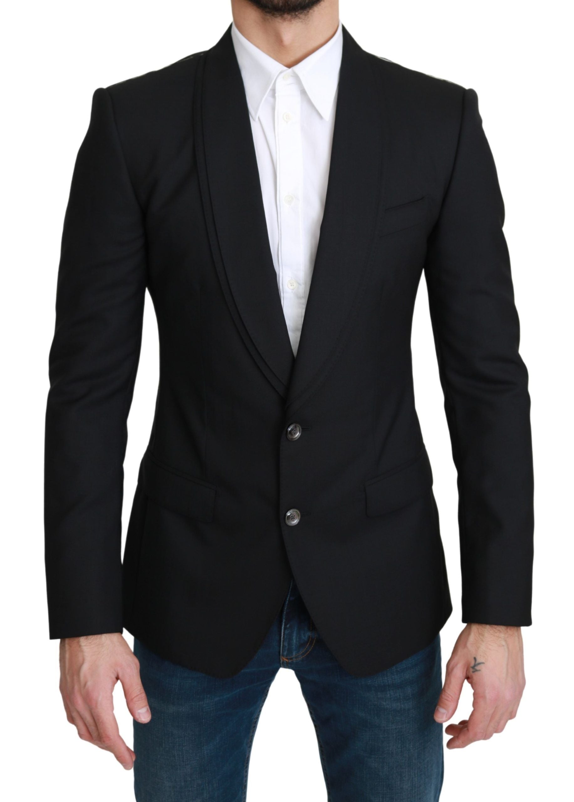 Dolce & Gabbana Black single-breasted formal wool blazer