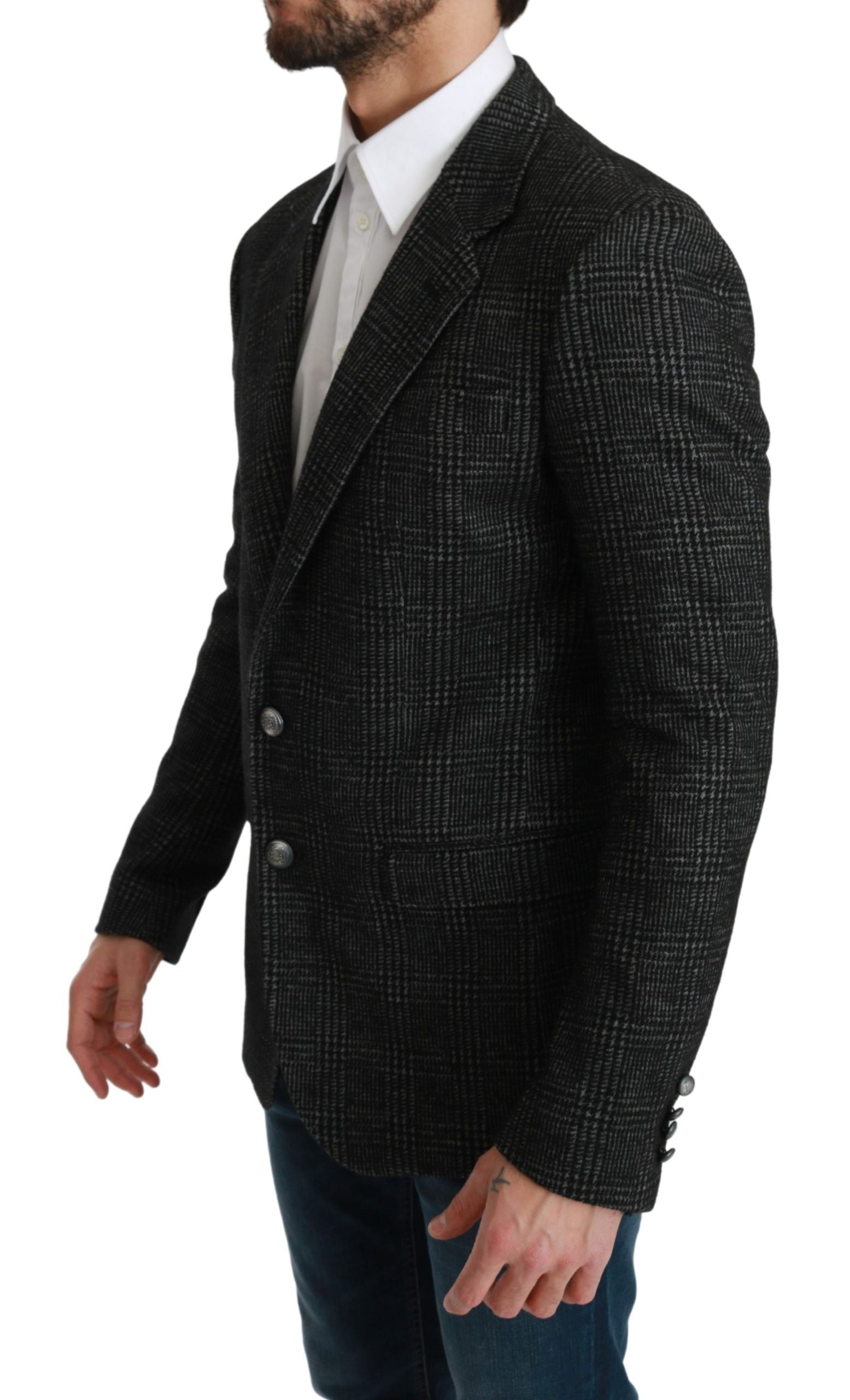 Dolce & Gabbana Grey Check Slim Fit Blazer-2