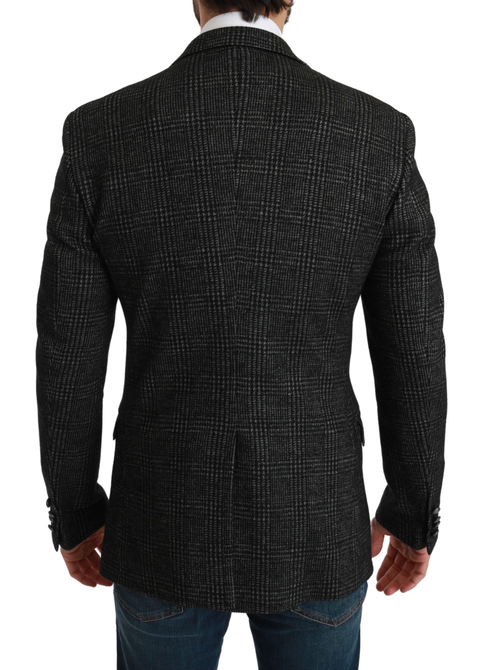 Dolce & Gabbana Grey Check Slim Fit Blazer-3