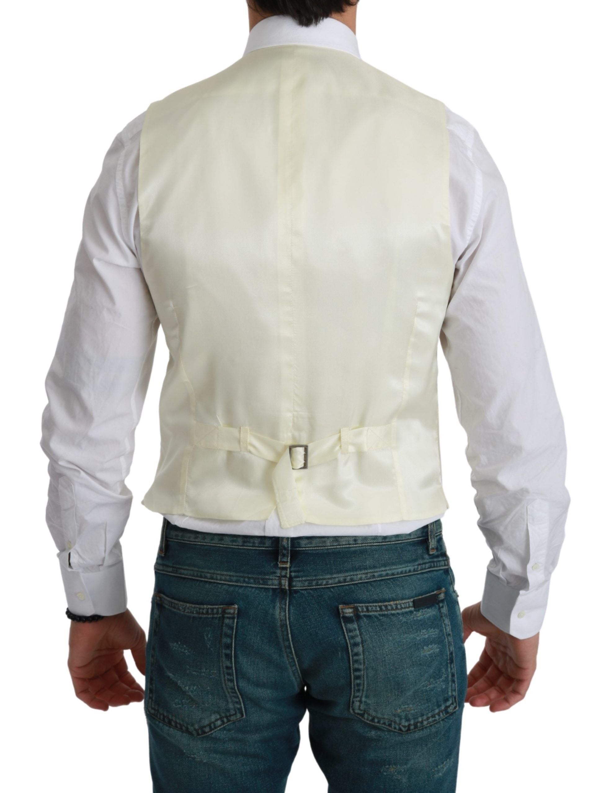Dolce & Gabbana Weiße Weste Formale Wollweste-2