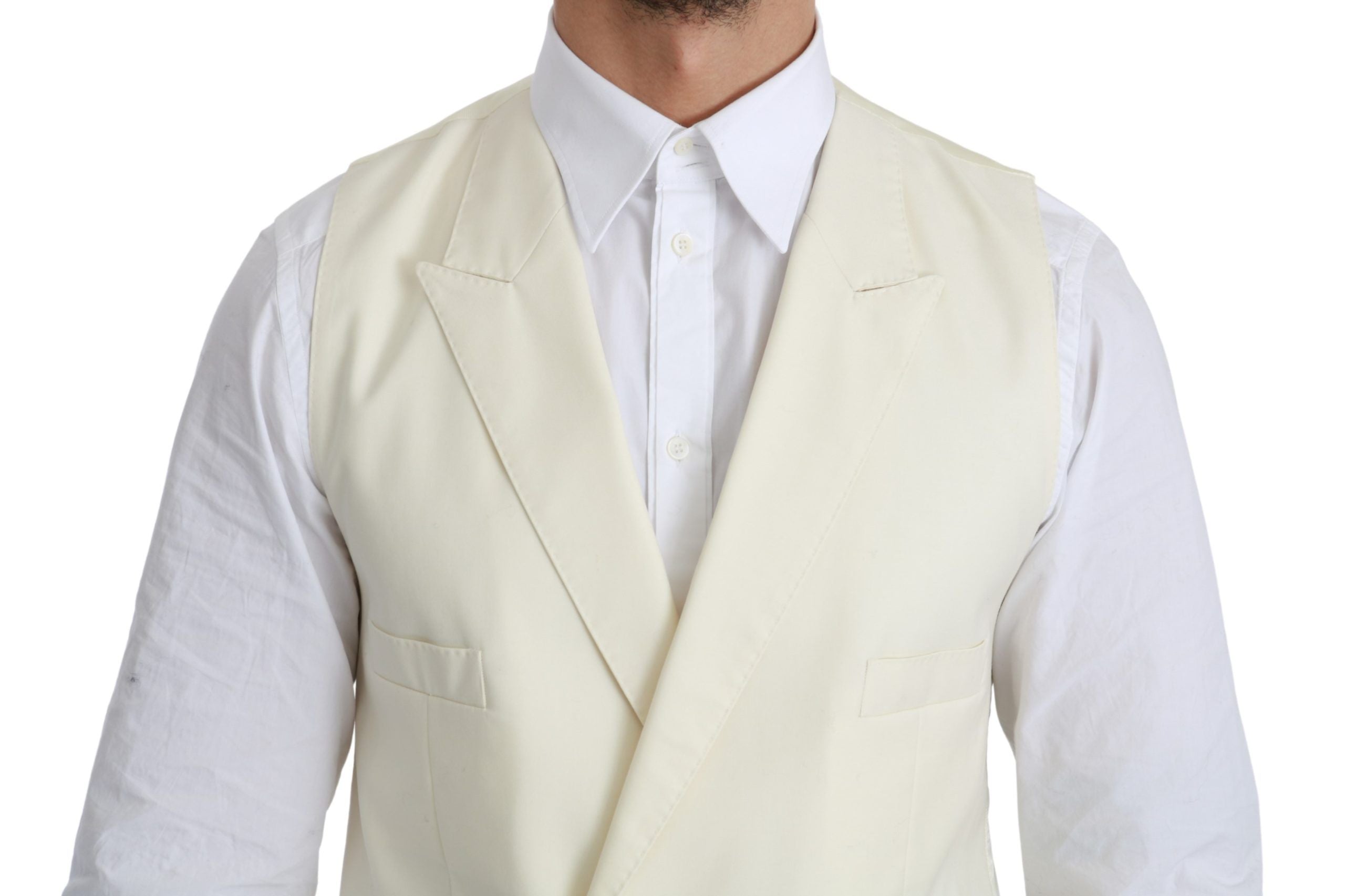 Dolce & Gabbana Weiße Weste Formale Wollweste-3