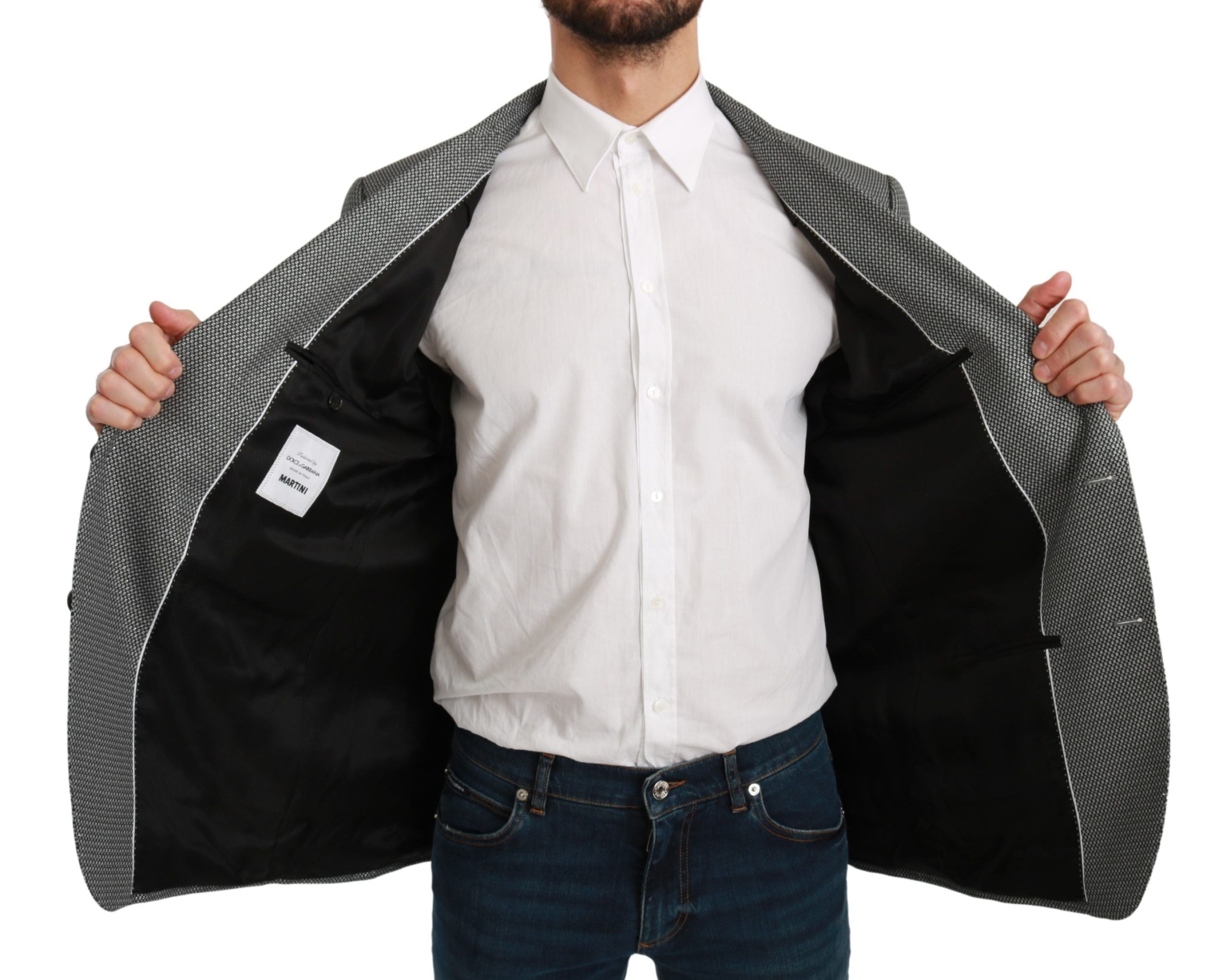 Dolce & Gabbana Grey slim-fit formal MARTINI blazer-6