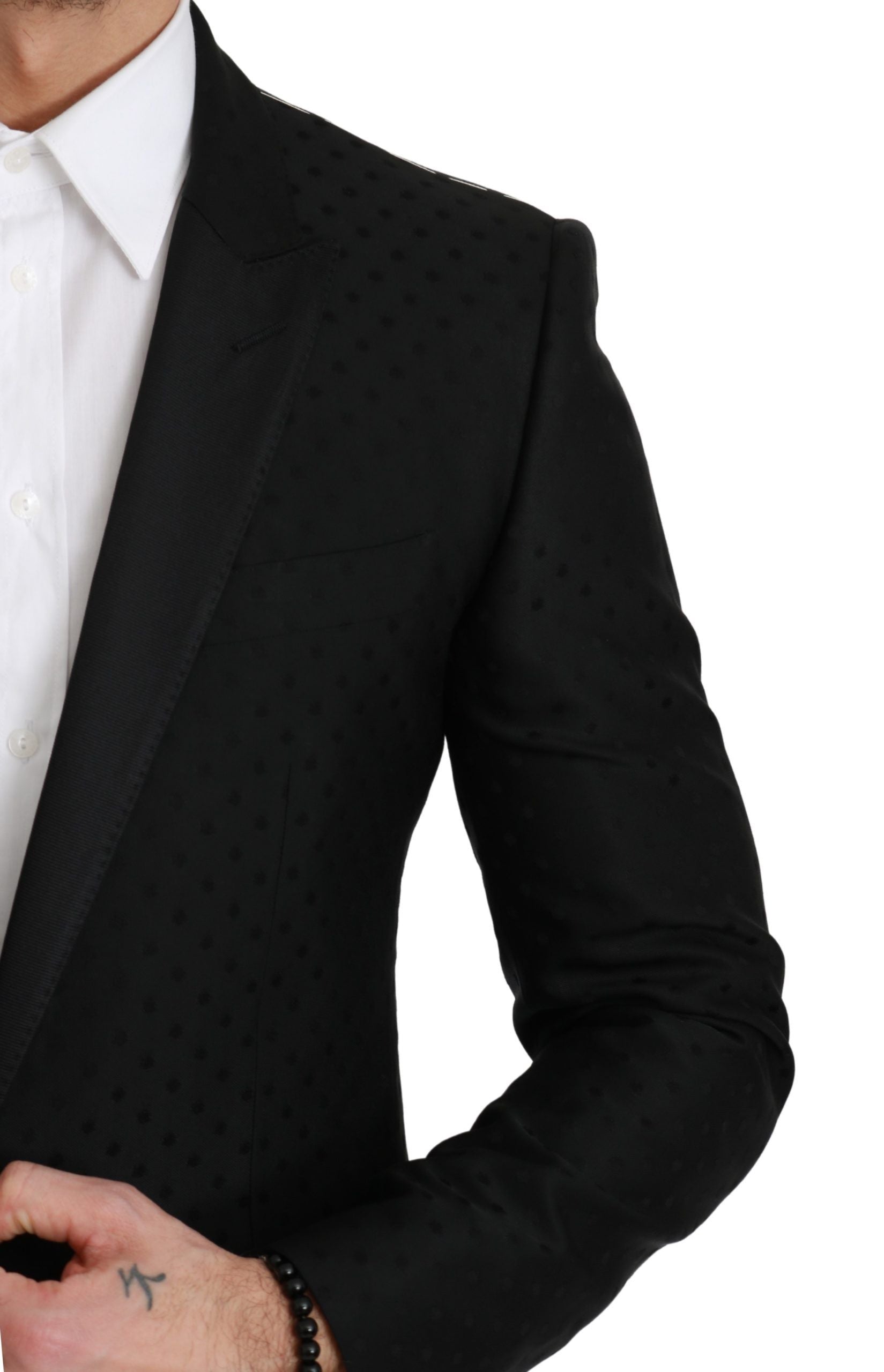 Dolce & Gabbana Black Slim Fit Coat Jacket MARTINI Blazer-2