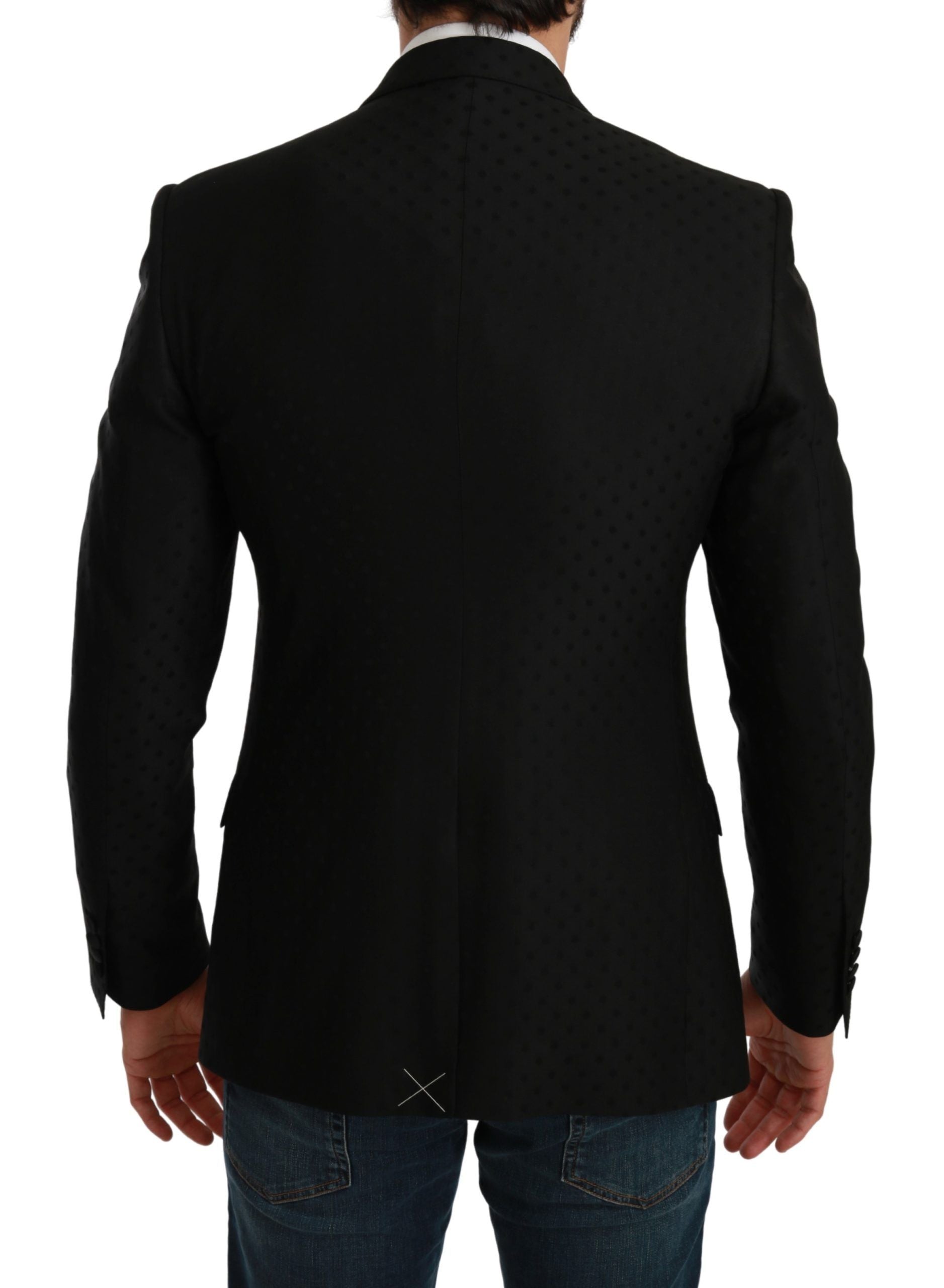 Dolce & Gabbana Black Slim Fit Coat Jacket MARTINI Blazer-6