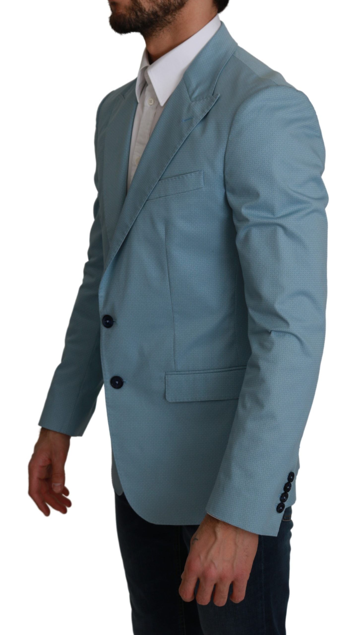 Dolce & Gabbana Blue Slim Fit Coat Jacket MARTINI Blazer-2