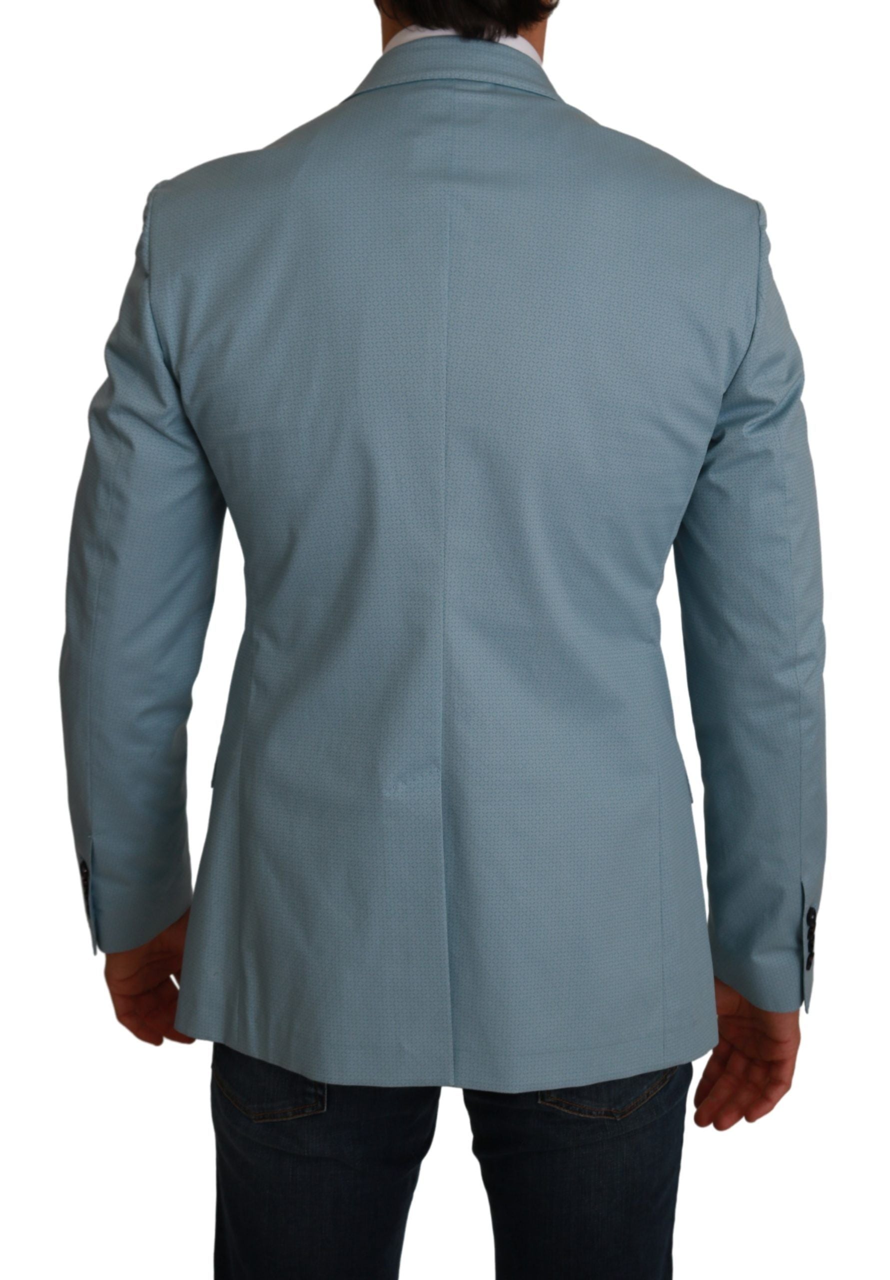 Dolce & Gabbana Blue Slim Fit Coat Jacket MARTINI Blazer-3