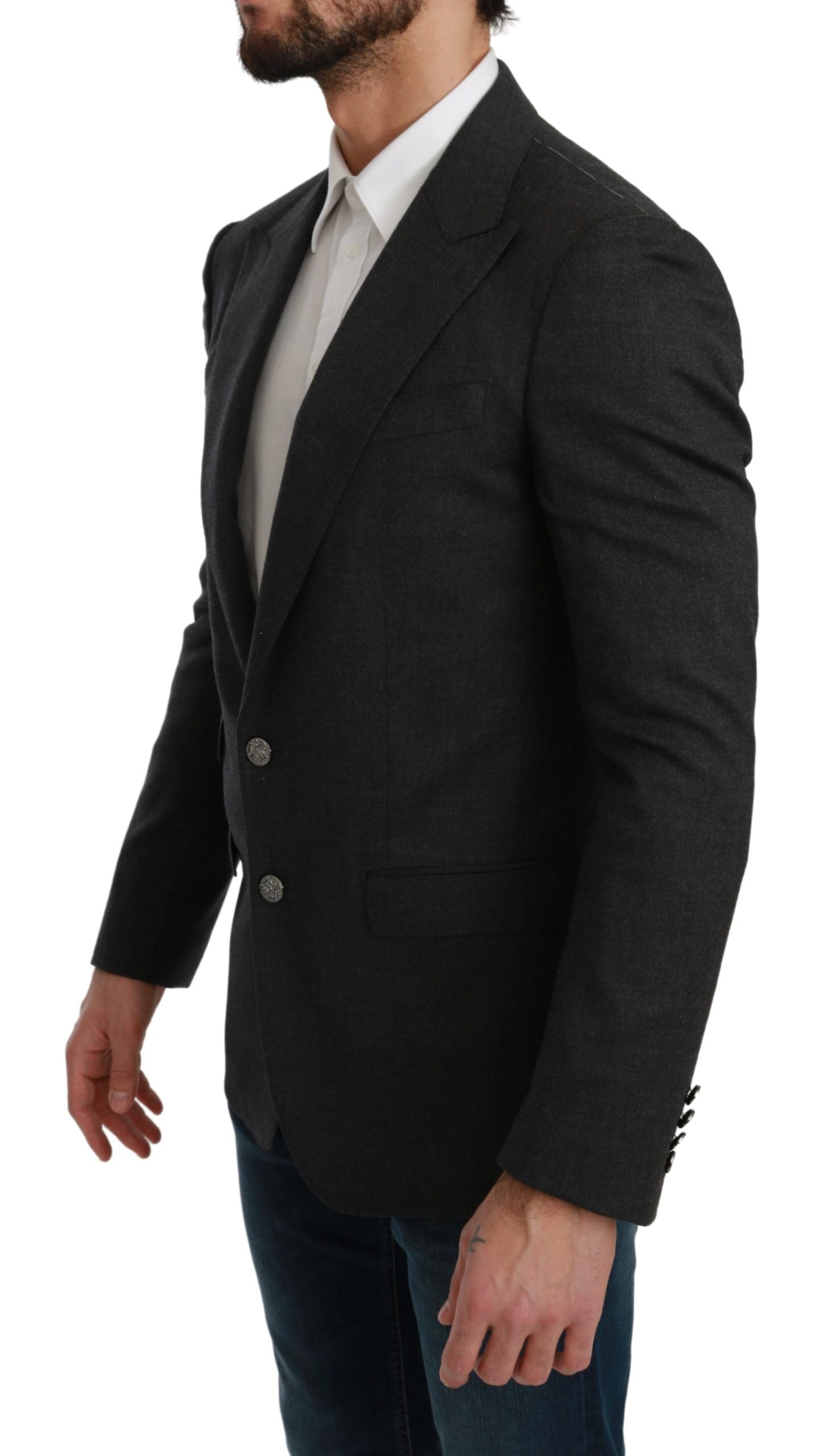 Dolce & Gabbana Grey NAPOLI Slim Fit Jacket Wool Blazer-3