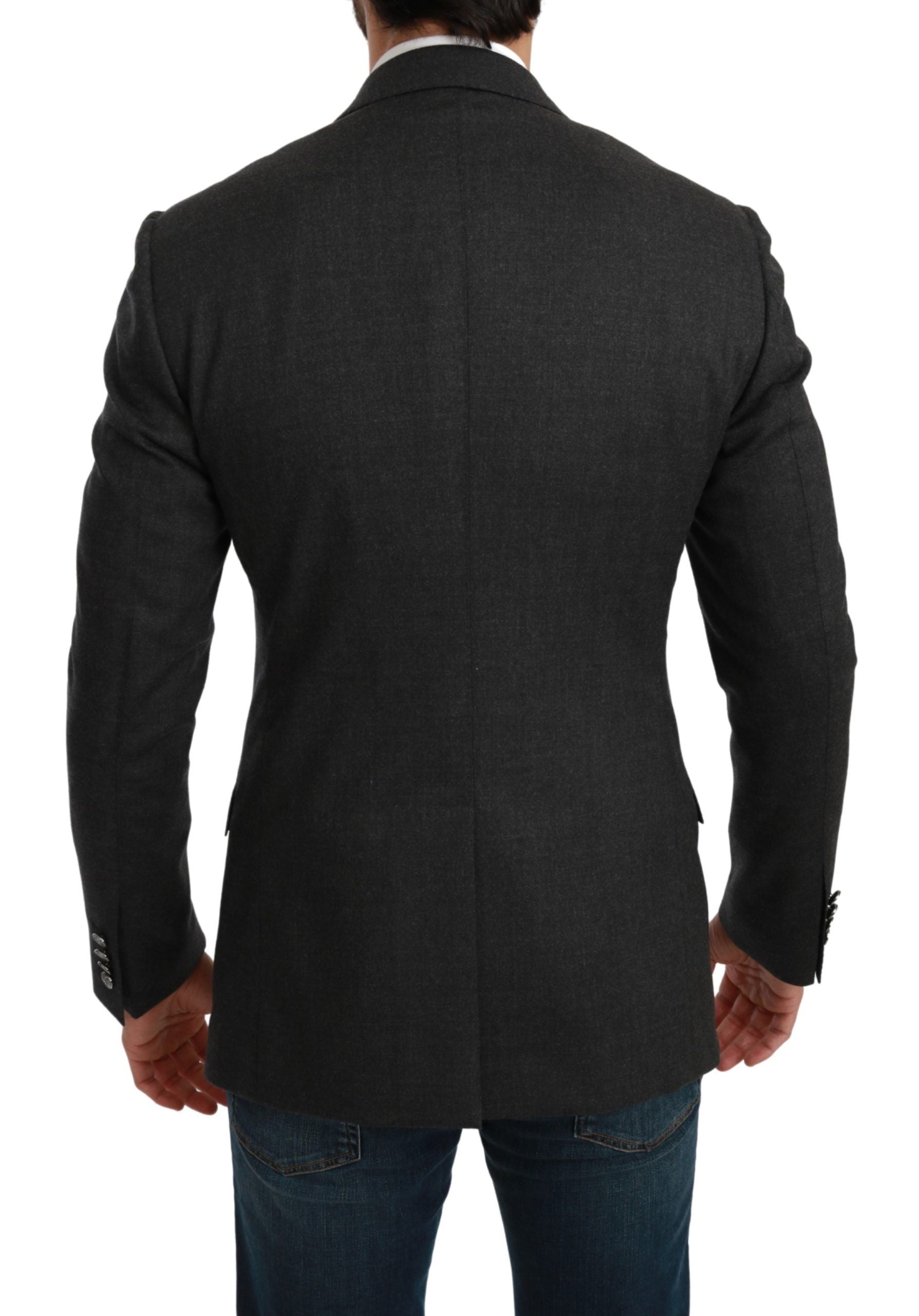 Dolce & Gabbana Grey NAPOLI Slim Fit Jacket Wool Blazer-4