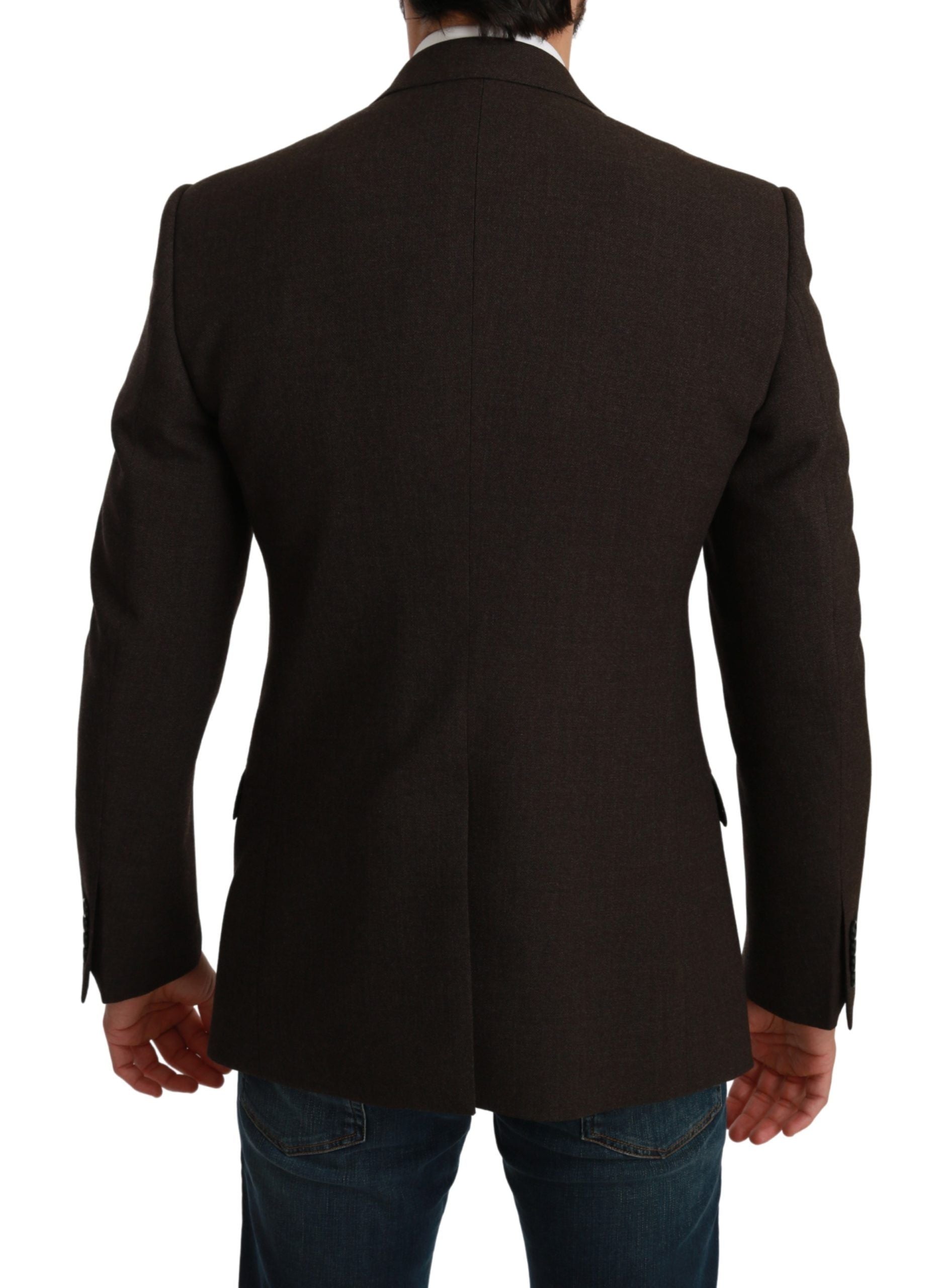 Dolce & Gabbana Brown Slim Fit Coat Jacket MARTINI Blazer-3