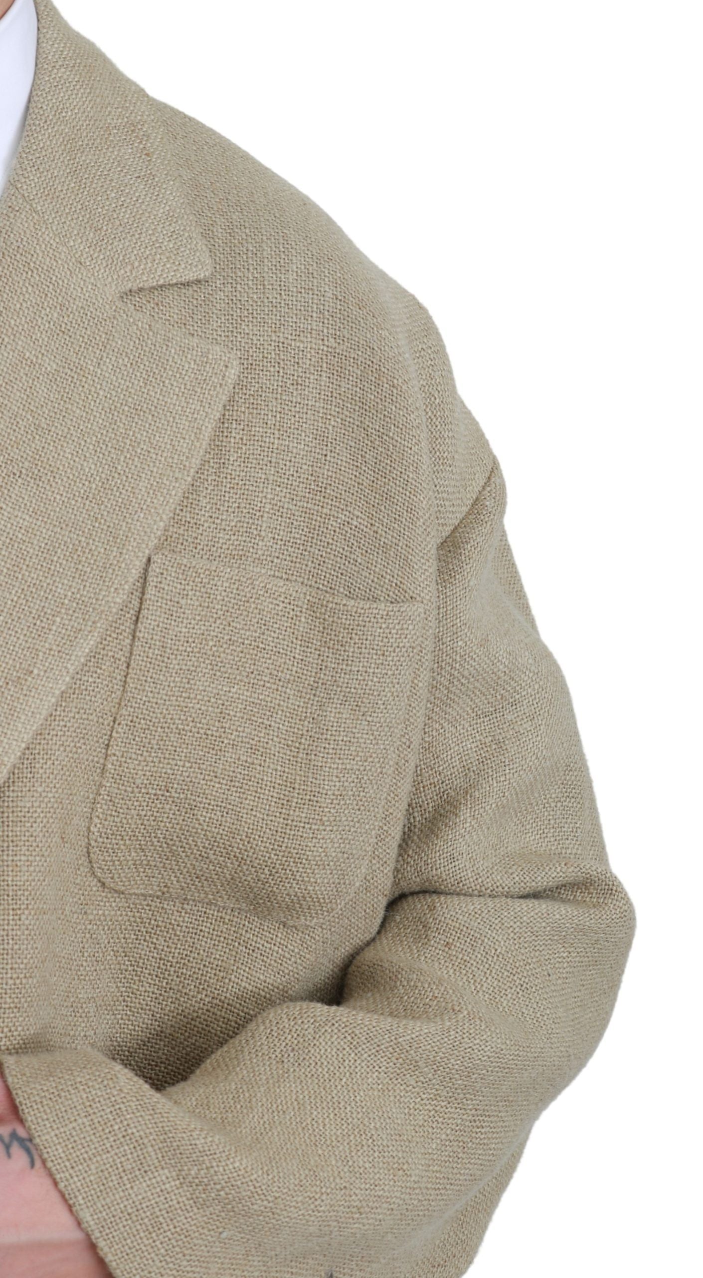 Dolce & Gabbana Beige Jacket Coat 100% Jute Blazer Coat-5