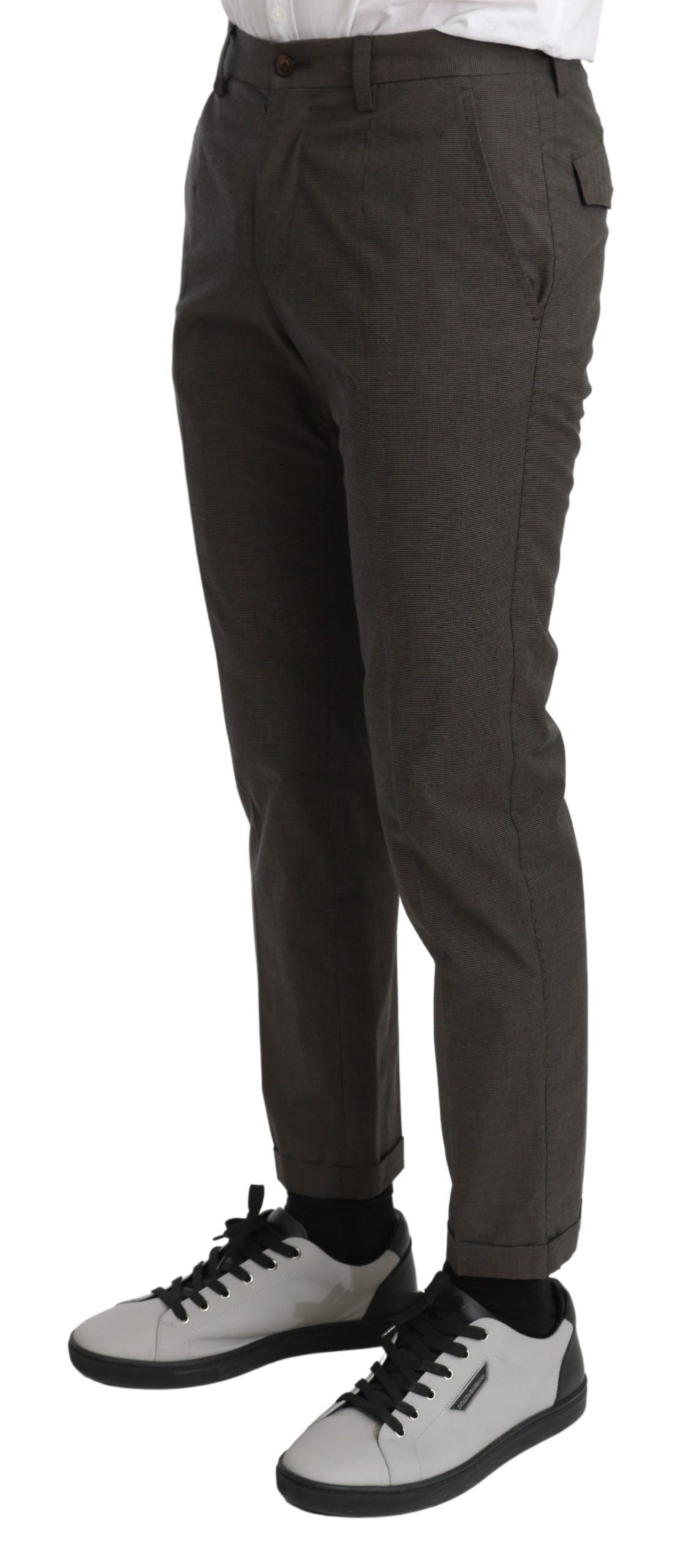 Dolce & Gabbana Brown Casual Men's Trousers 100% Cotton Trousers-2