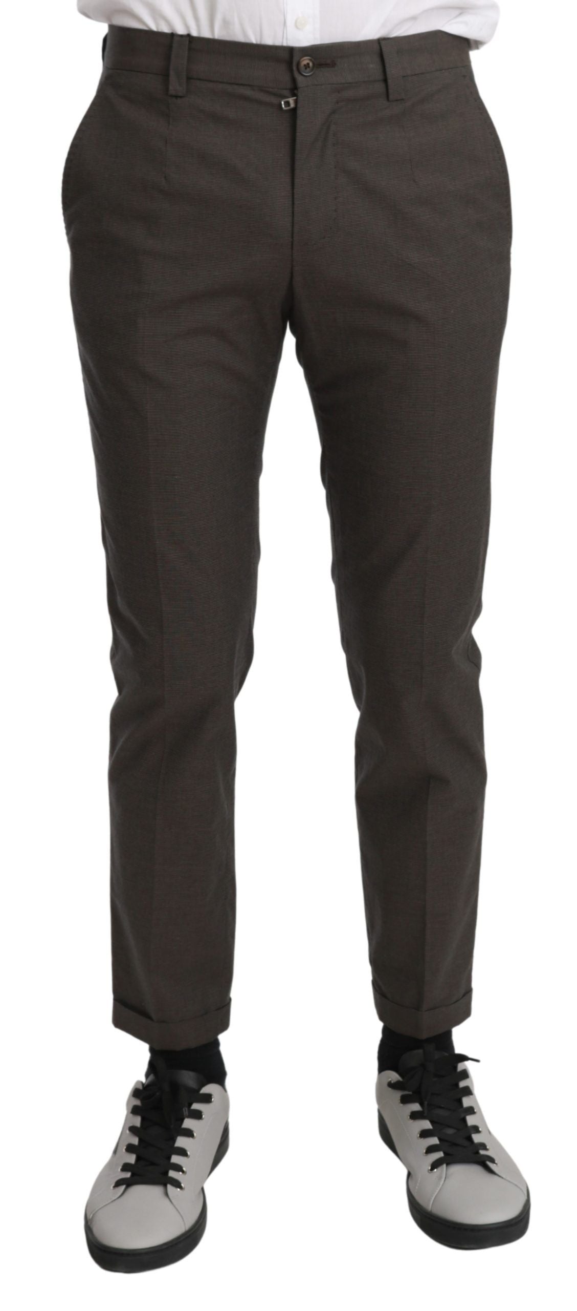 Dolce & Gabbana Brown Casual Men's Trousers 100% Cotton Trousers-1