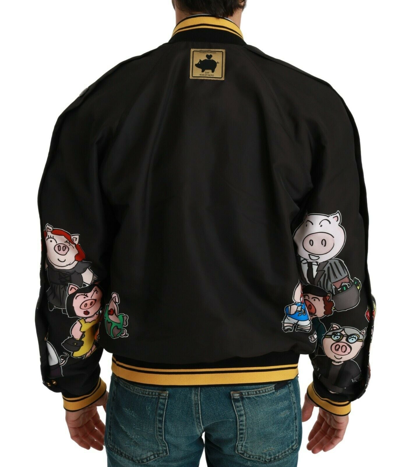 Dolce & Gabbana Black YEAR OF THE PIG Bomber Jacket-2