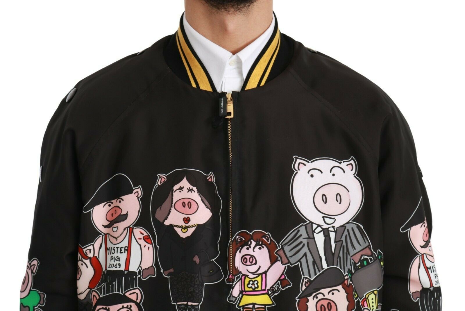 Dolce & Gabbana Black YEAR OF THE PIG Bomber Jacket-4