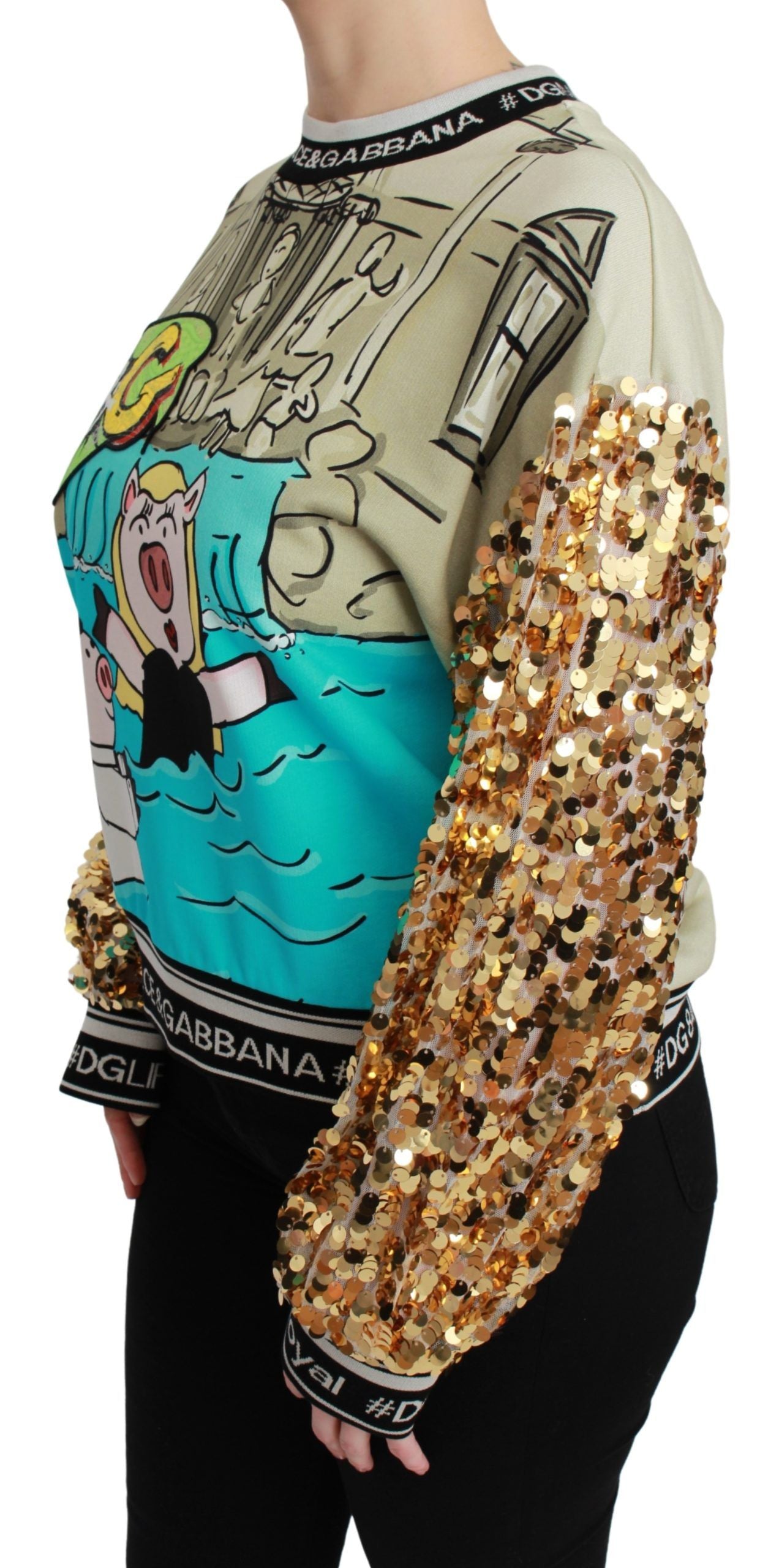 Dolce & Gabbana Jahr des Schweins Pailletten-Top Pullover-3