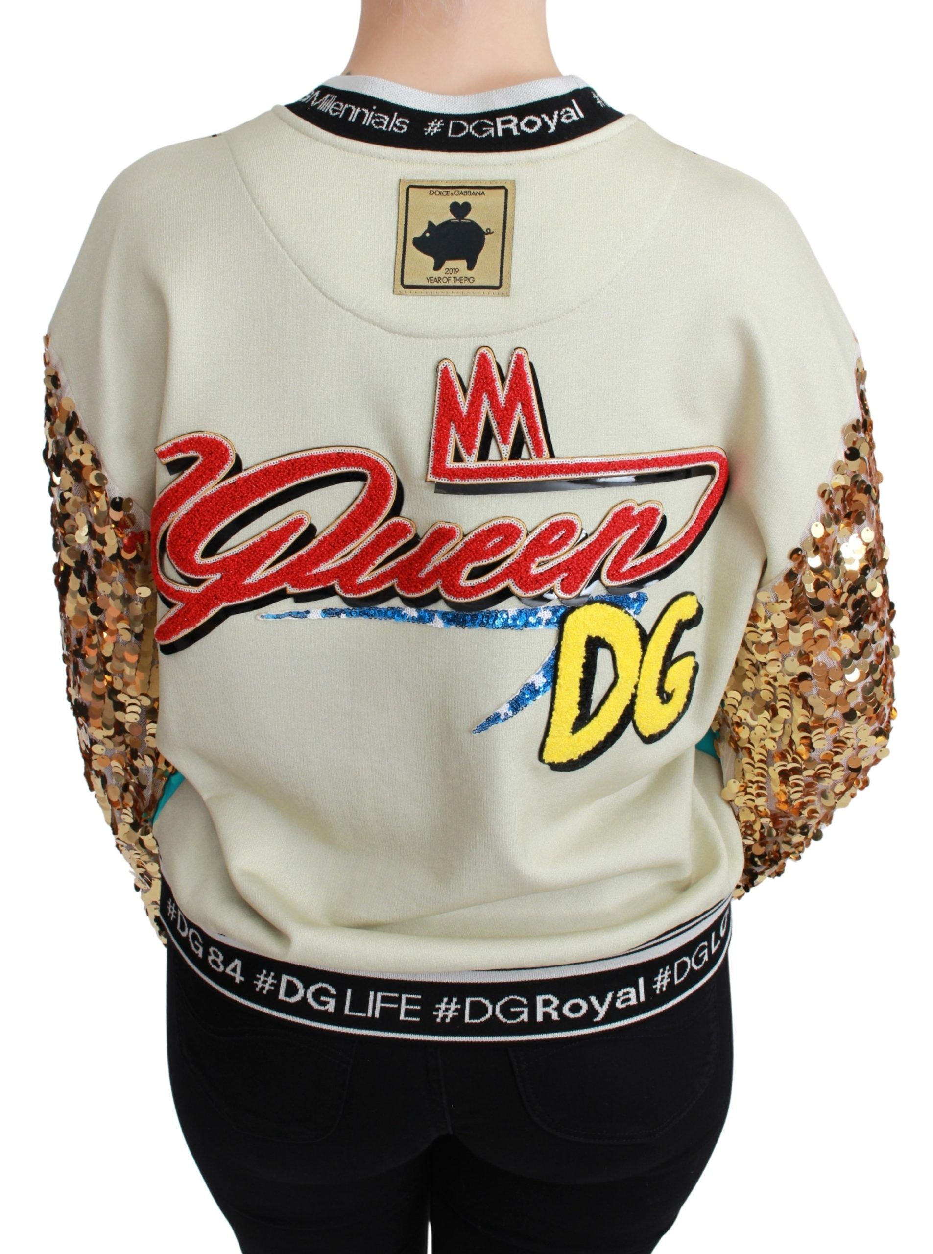 Dolce & Gabbana Jahr des Schweins Pailletten-Top Pullover-4