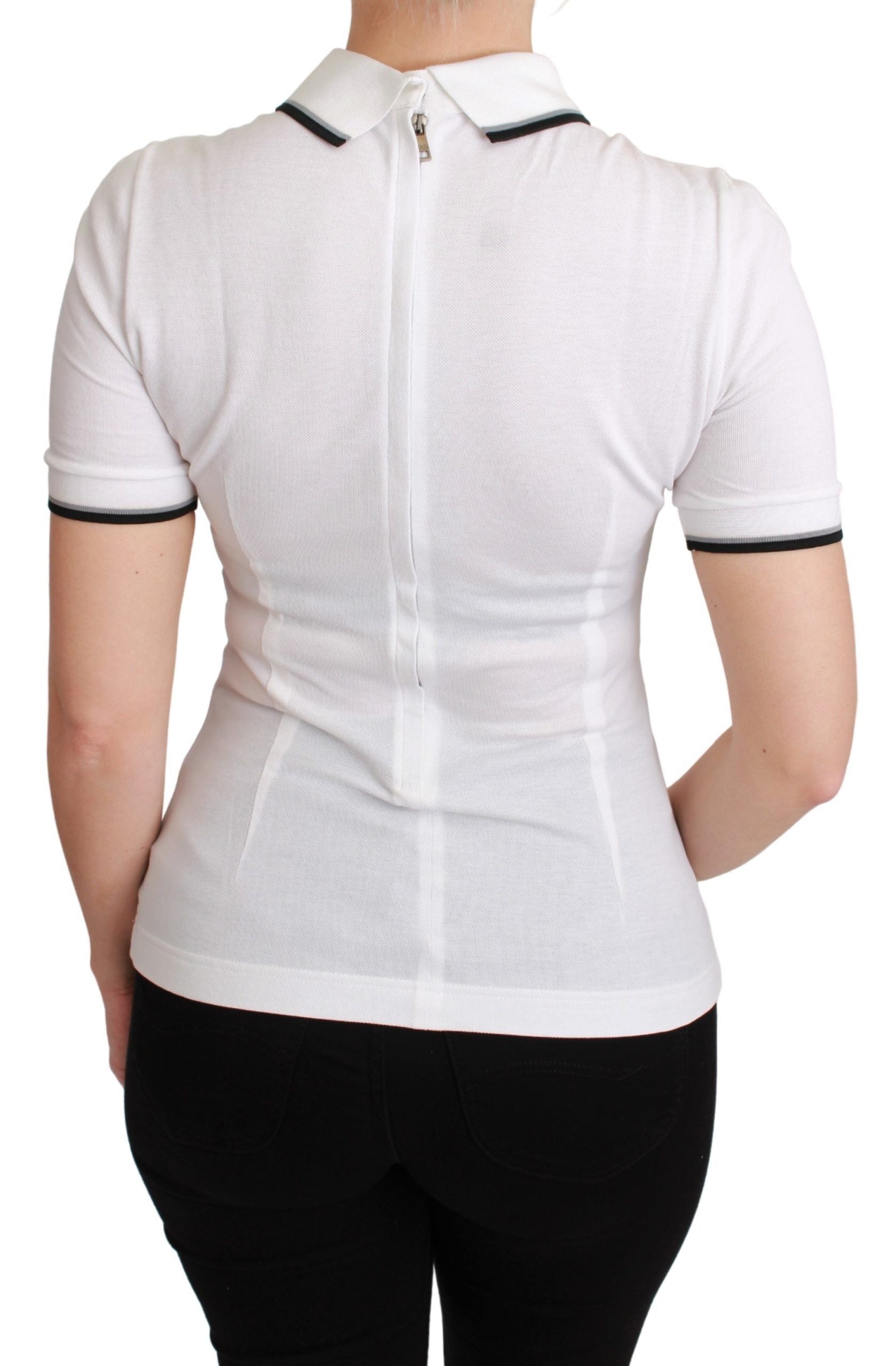 Dolce & Gabbana Weißes Baumwoll-Polo-T-Shirt #dgfamily-4