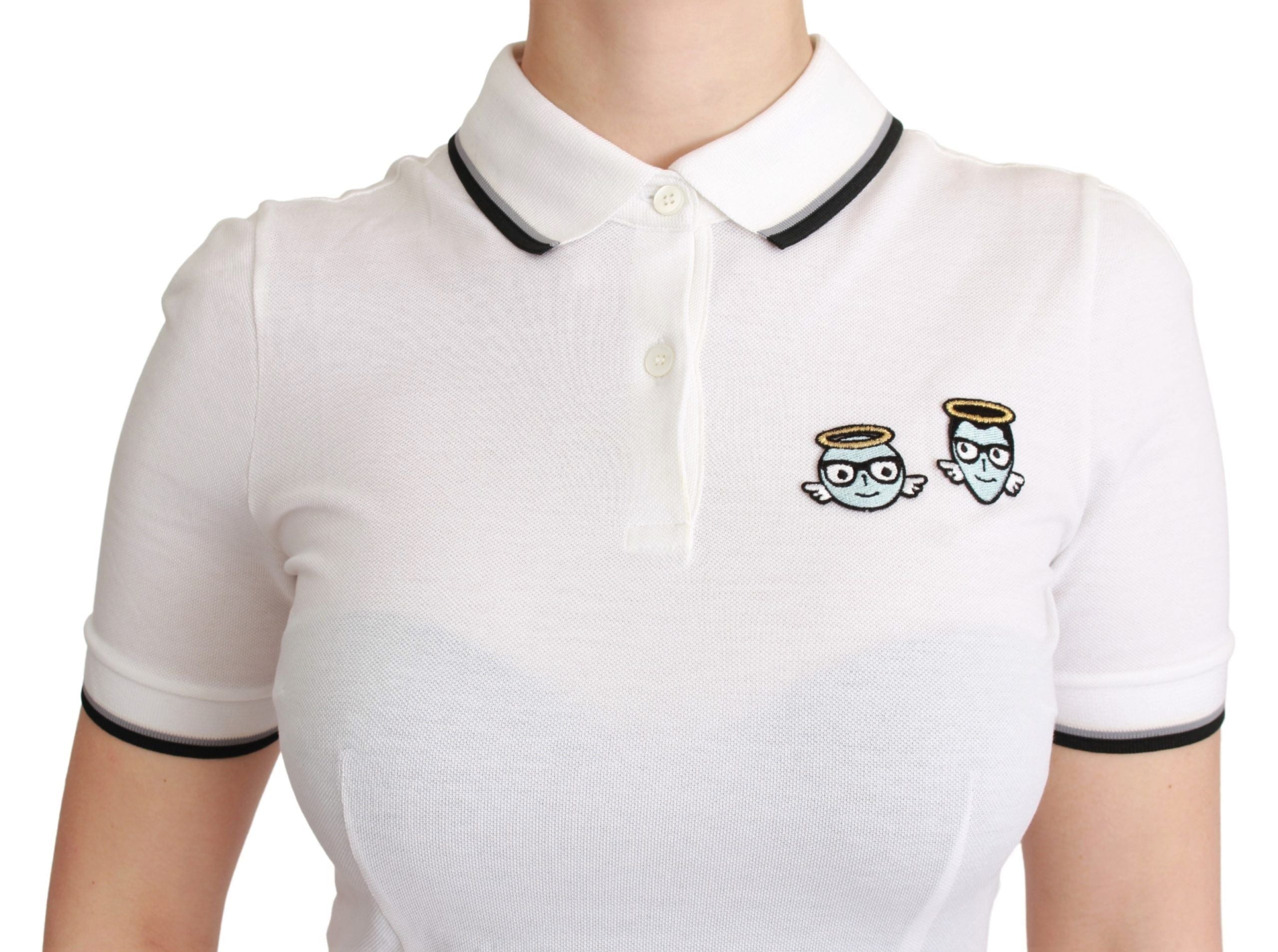 Dolce & Gabbana Weißes Baumwoll-Polo-T-Shirt #dgfamily-5