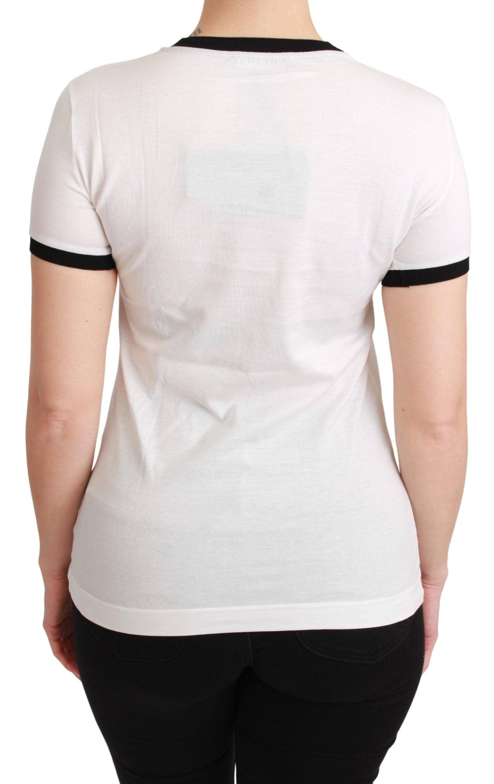 Dolce & Gabbana White YEAR OF THE PIG Top Cotton T-Shirt-4