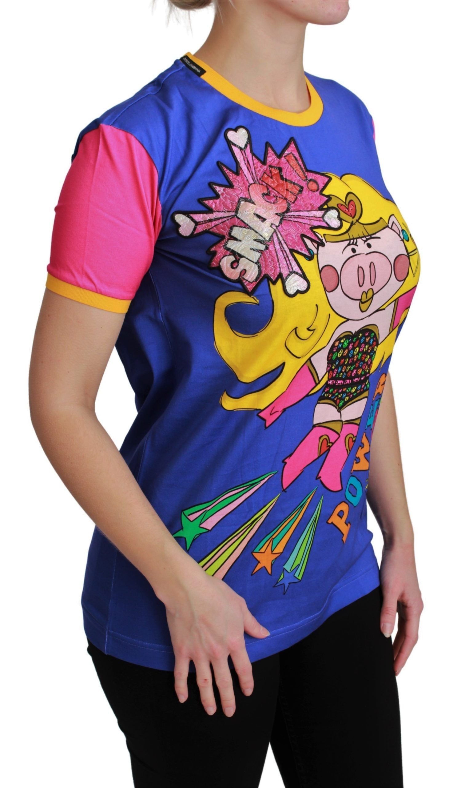 Dolce & Gabbana Purple PIG SUPERGIRL Cotton T-Shirt-2