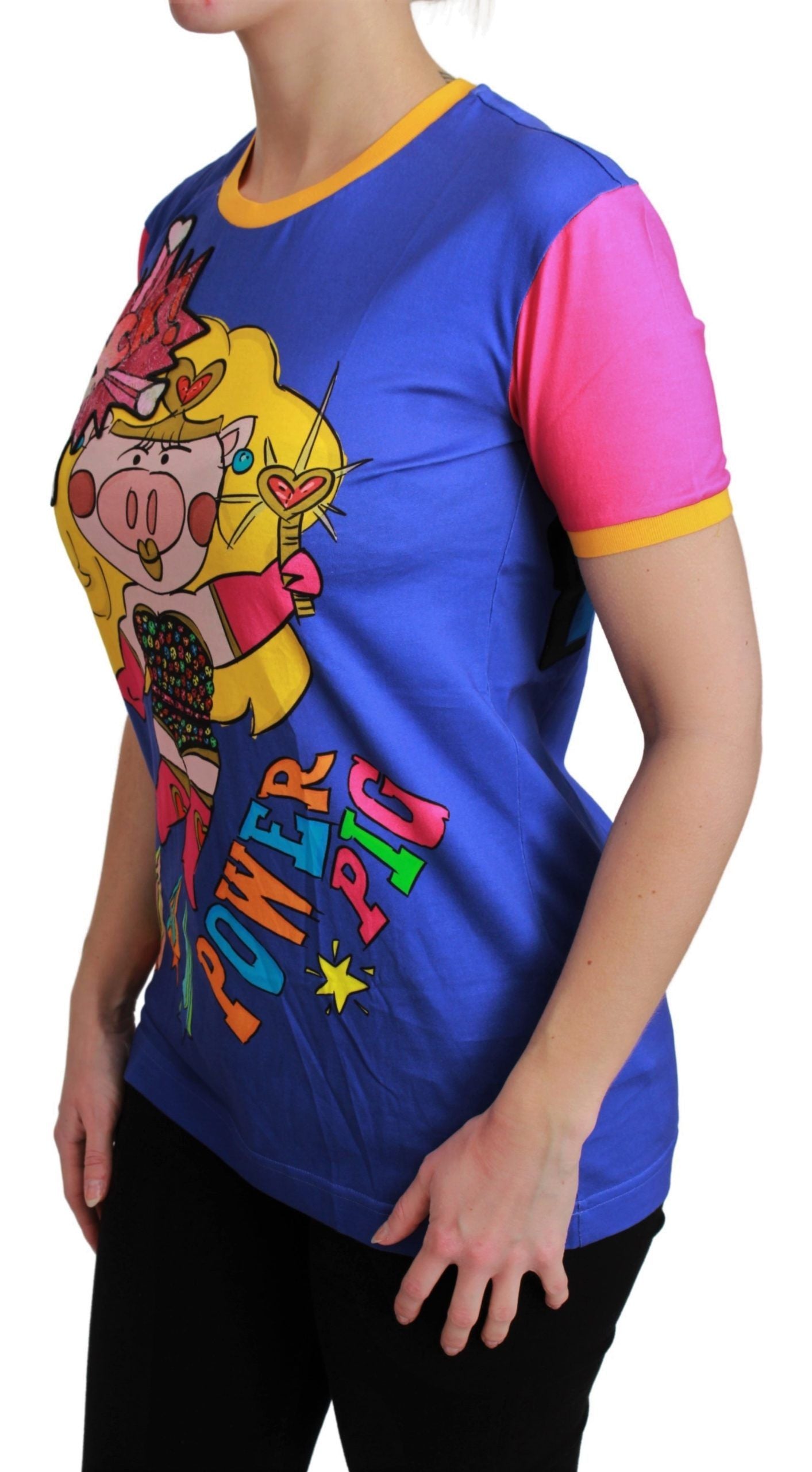 Dolce & Gabbana Purple PIG SUPERGIRL Cotton T-Shirt-3