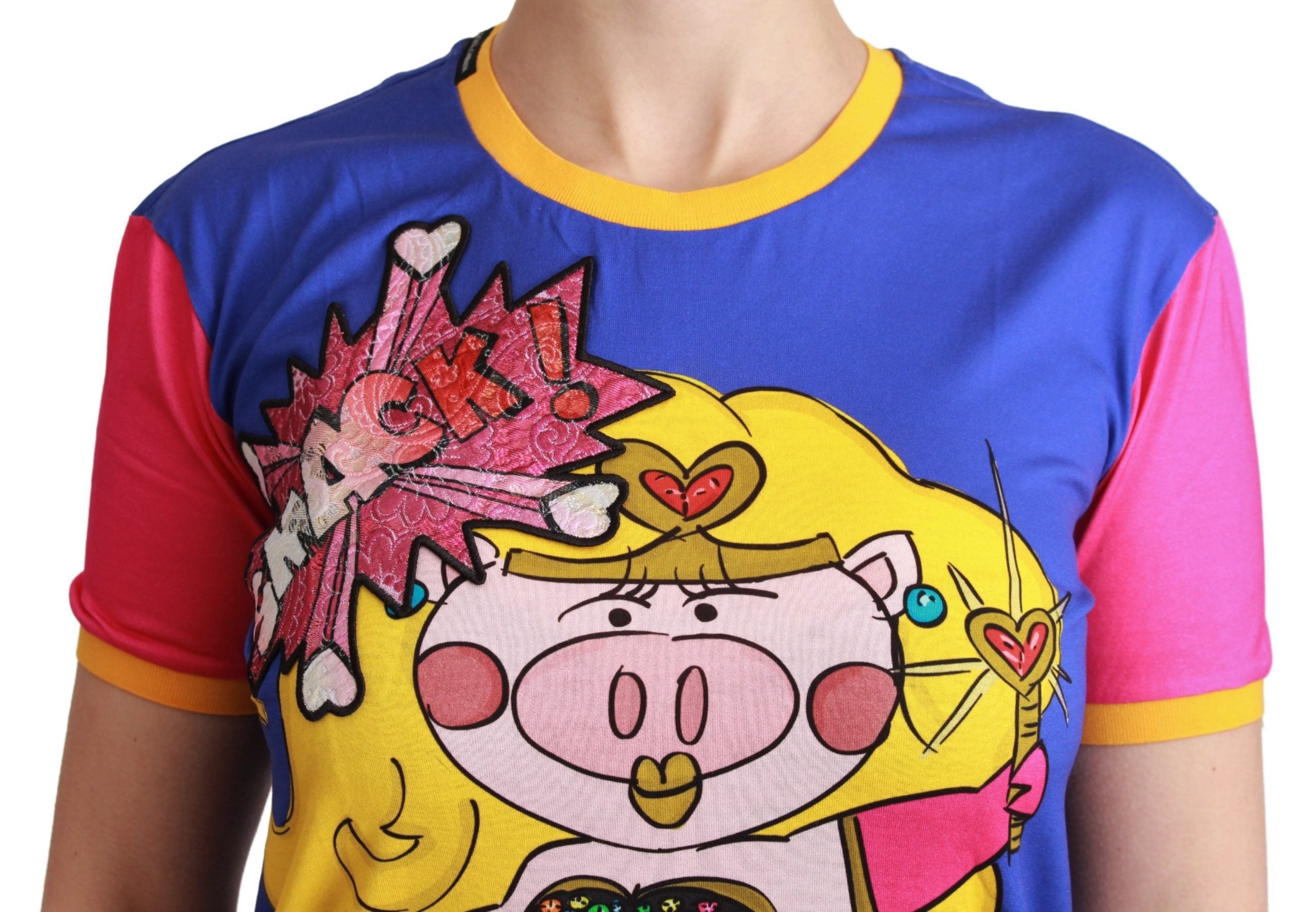 Dolce & Gabbana Purple PIG SUPERGIRL Cotton T-Shirt-5