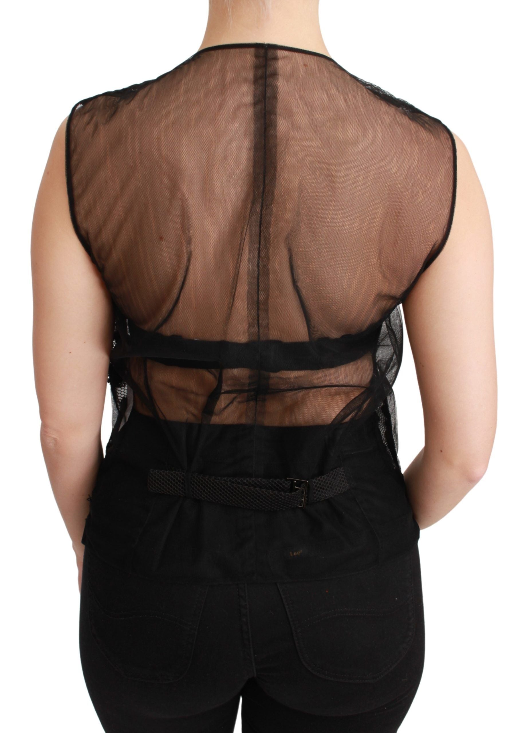 Dolce & Gabbana Black Brocade Floral Pattern Gilet Vest-4