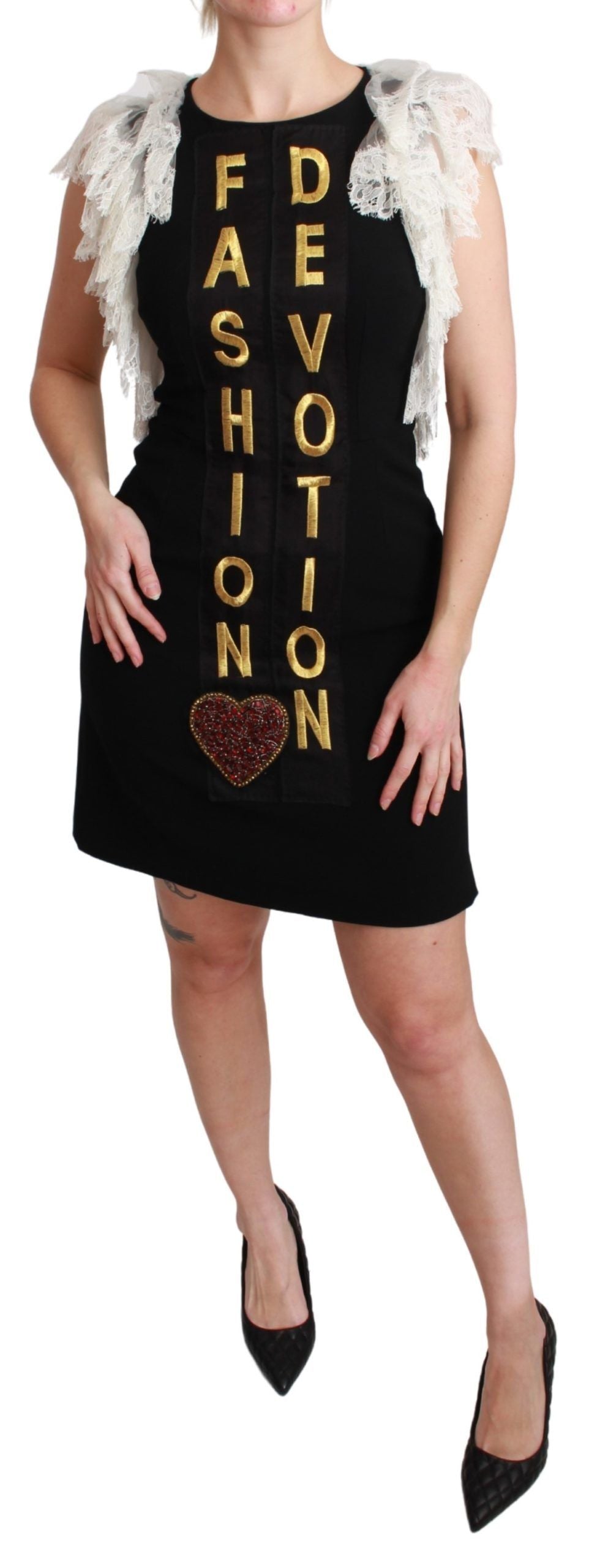Dolce & Gabbana Black Fashion Devotion Sheath Dress Mini-1