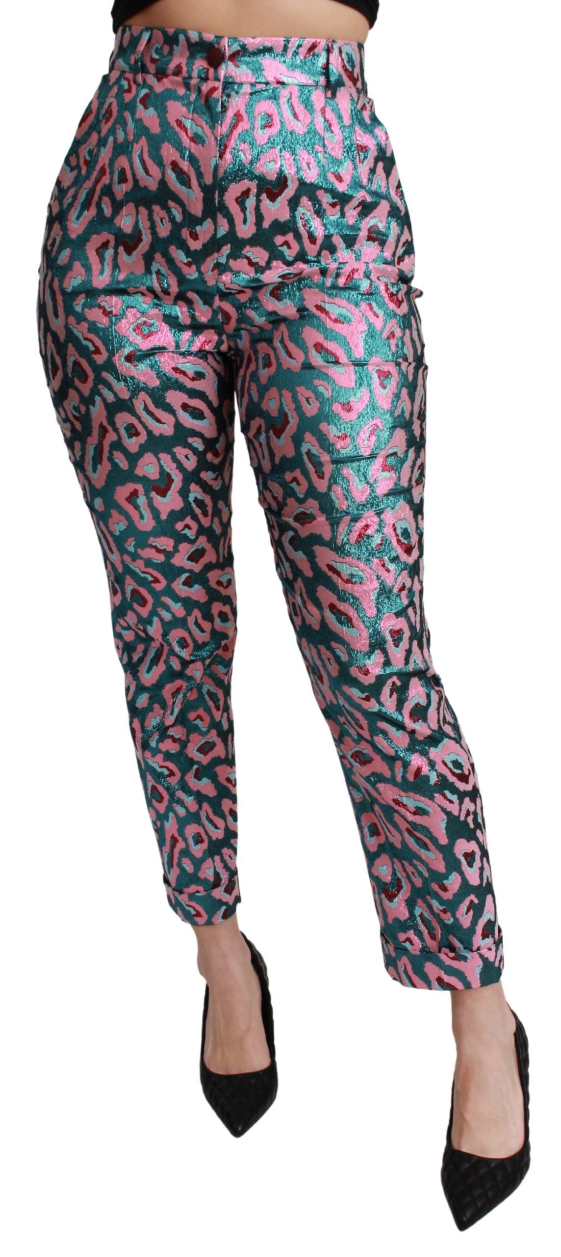 Dolce & Gabbana multicoloured patterned cropped trousers with a high waist