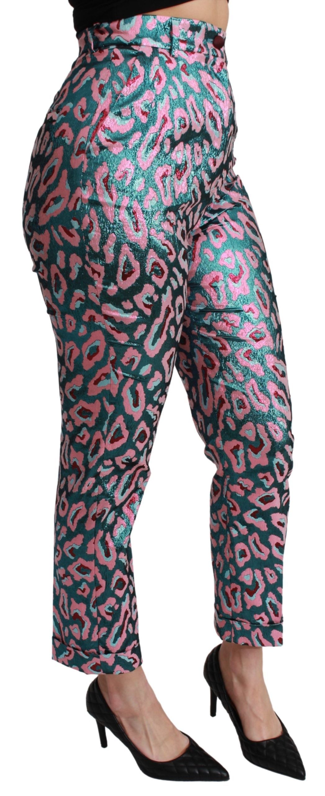 Dolce & Gabbana multicoloured patterned cropped trousers with a high waist-2