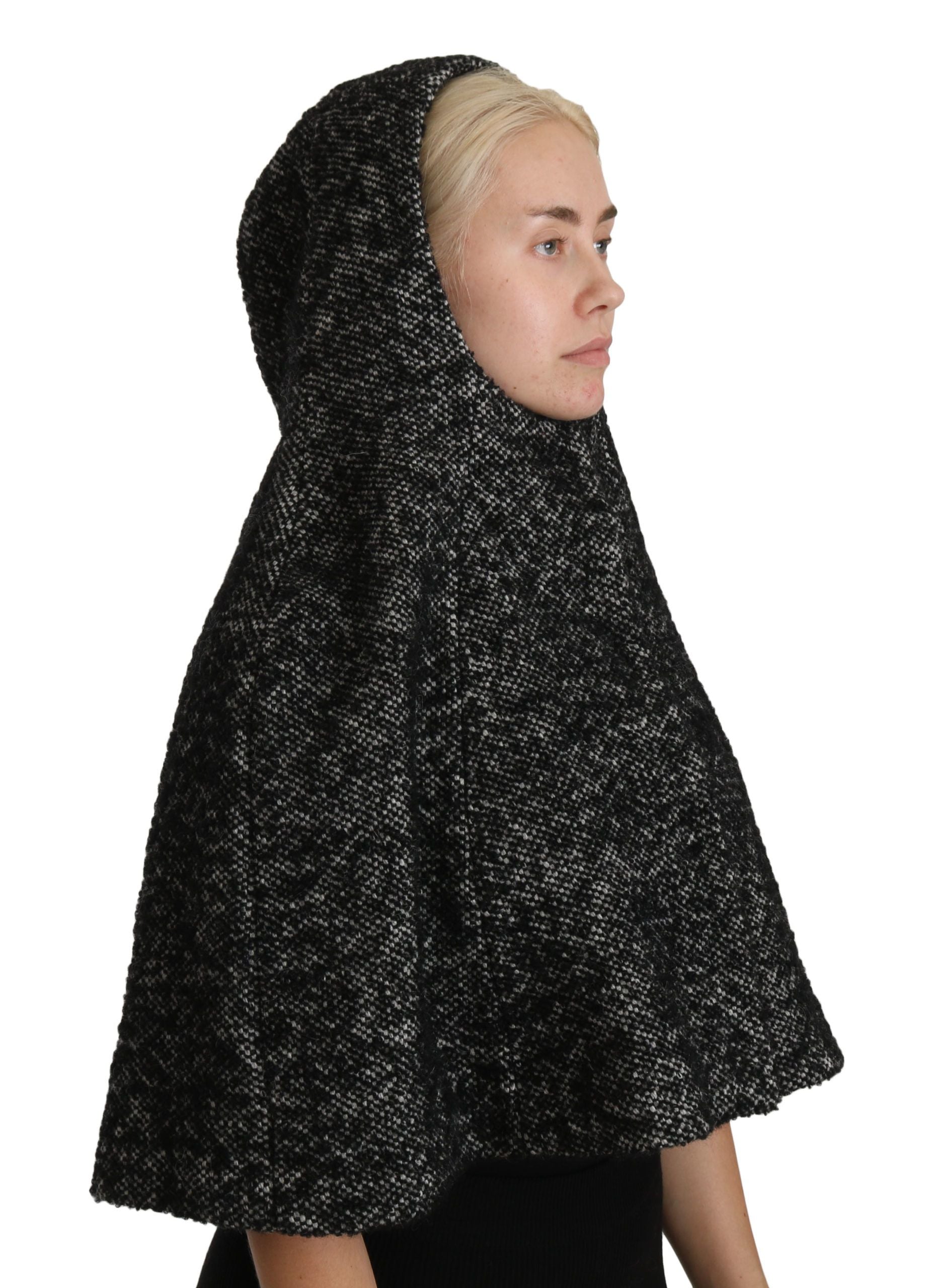 Dolce & Gabbana Grey Tweet Wool Kaftan Jacket Coat Top-2