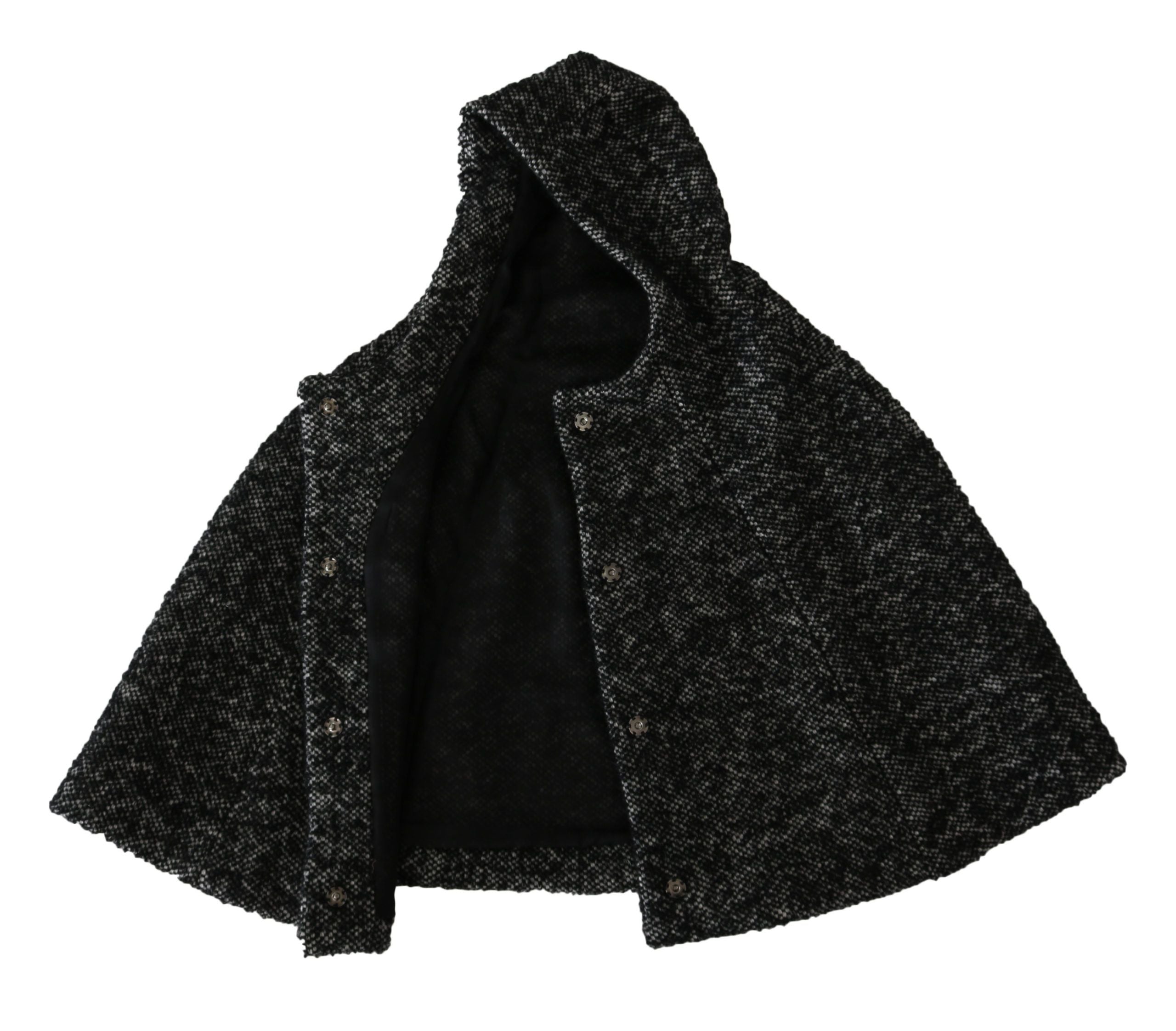 Dolce & Gabbana Grey Tweet Wool Kaftan Jacket Coat Top-5