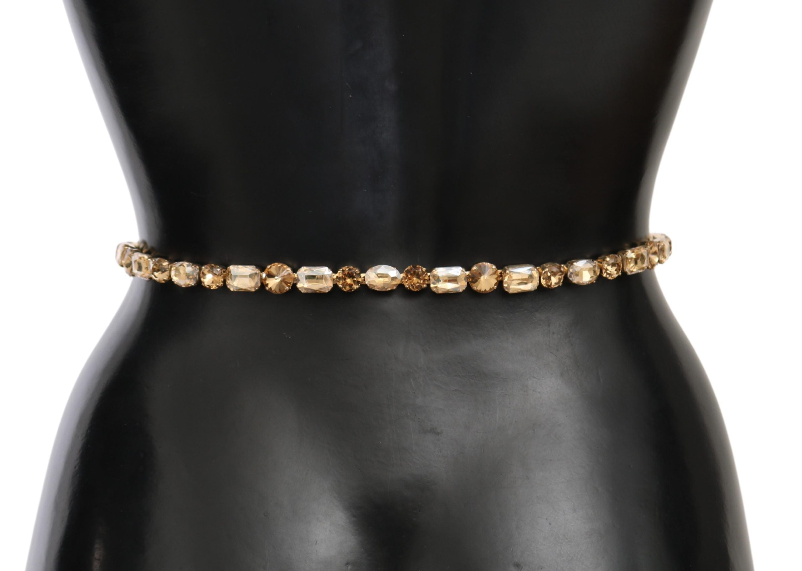 Dolce & Gabbana White Leather Belt with Crystals-2