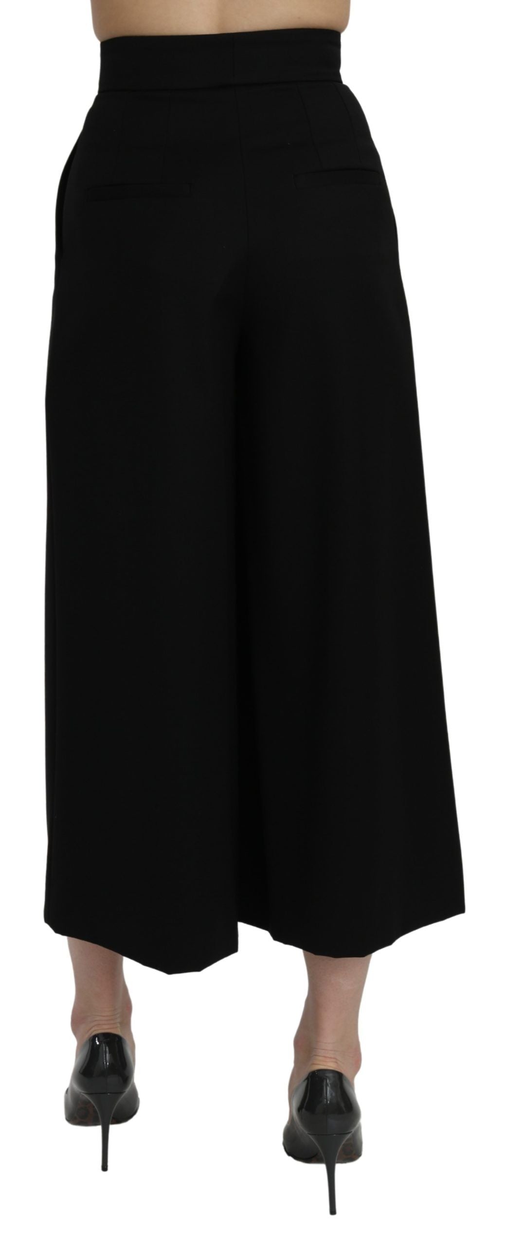 Dolce & Gabbana Black trousers with a high waist and wide leg-2