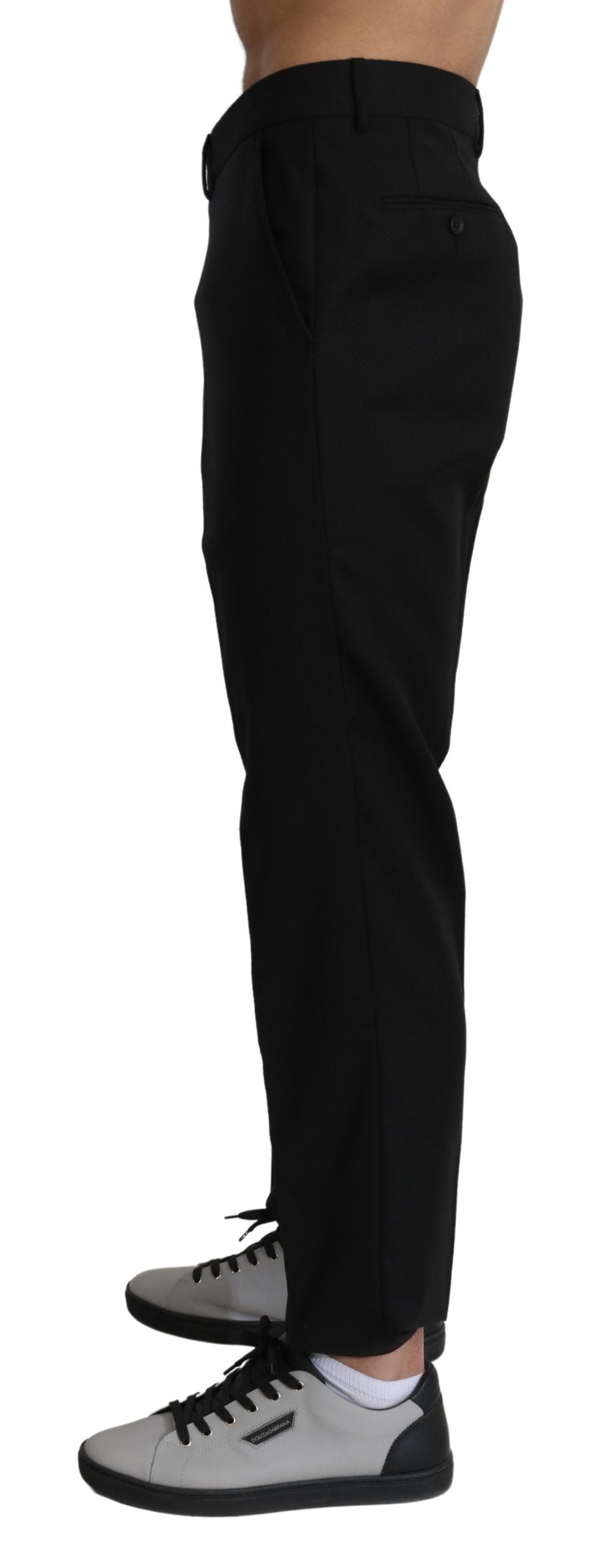 Dolce & Gabbana Schwarz Baumwolle Wolle Formal Dress Hose-2