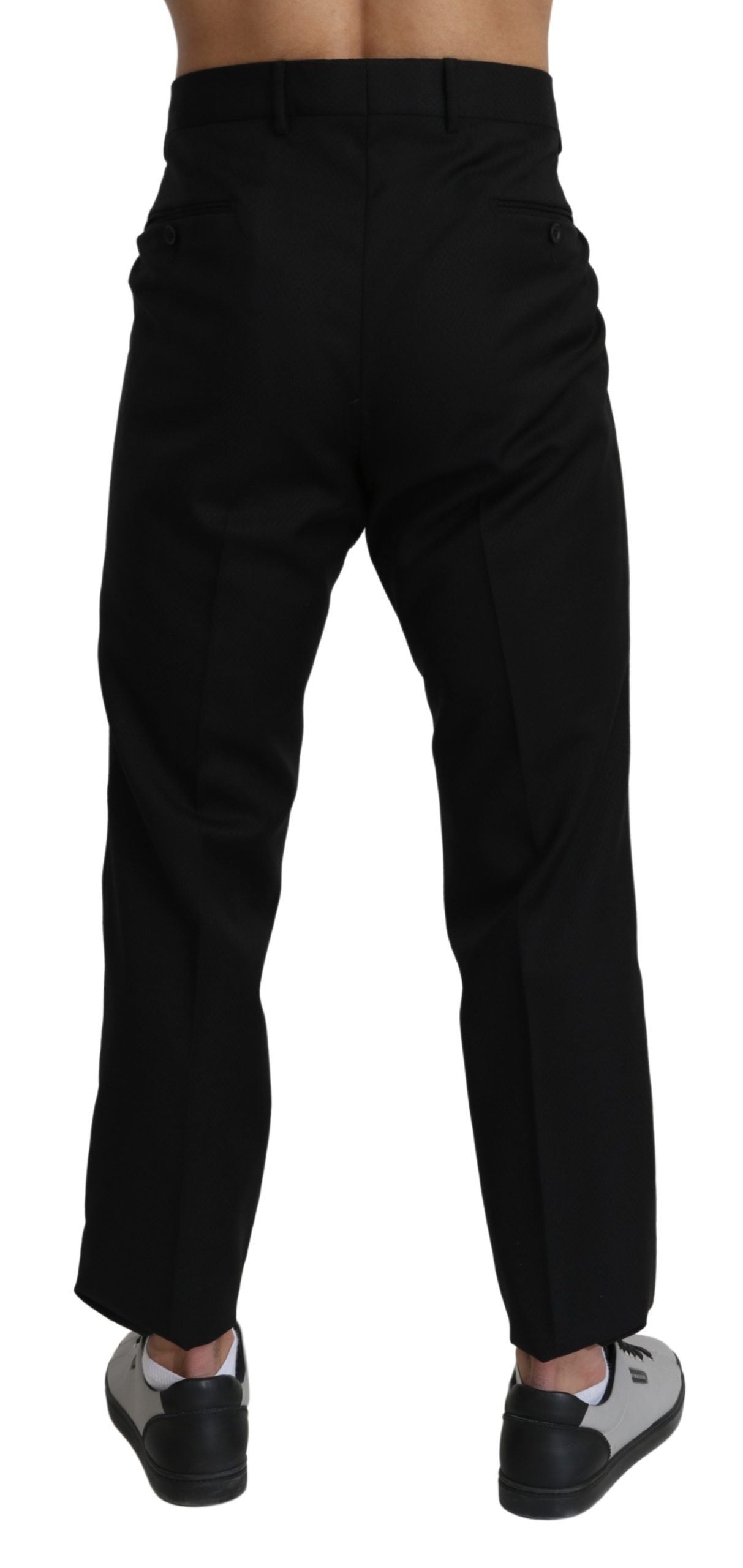 Dolce & Gabbana Schwarz Baumwolle Wolle Formal Dress Hose-3