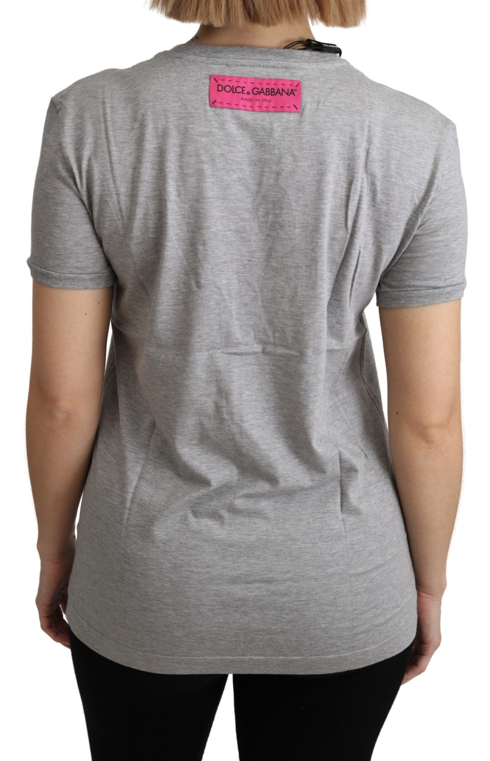 Dolce & Gabbana Gray cotton t-shirt Amore e Bellezza-4
