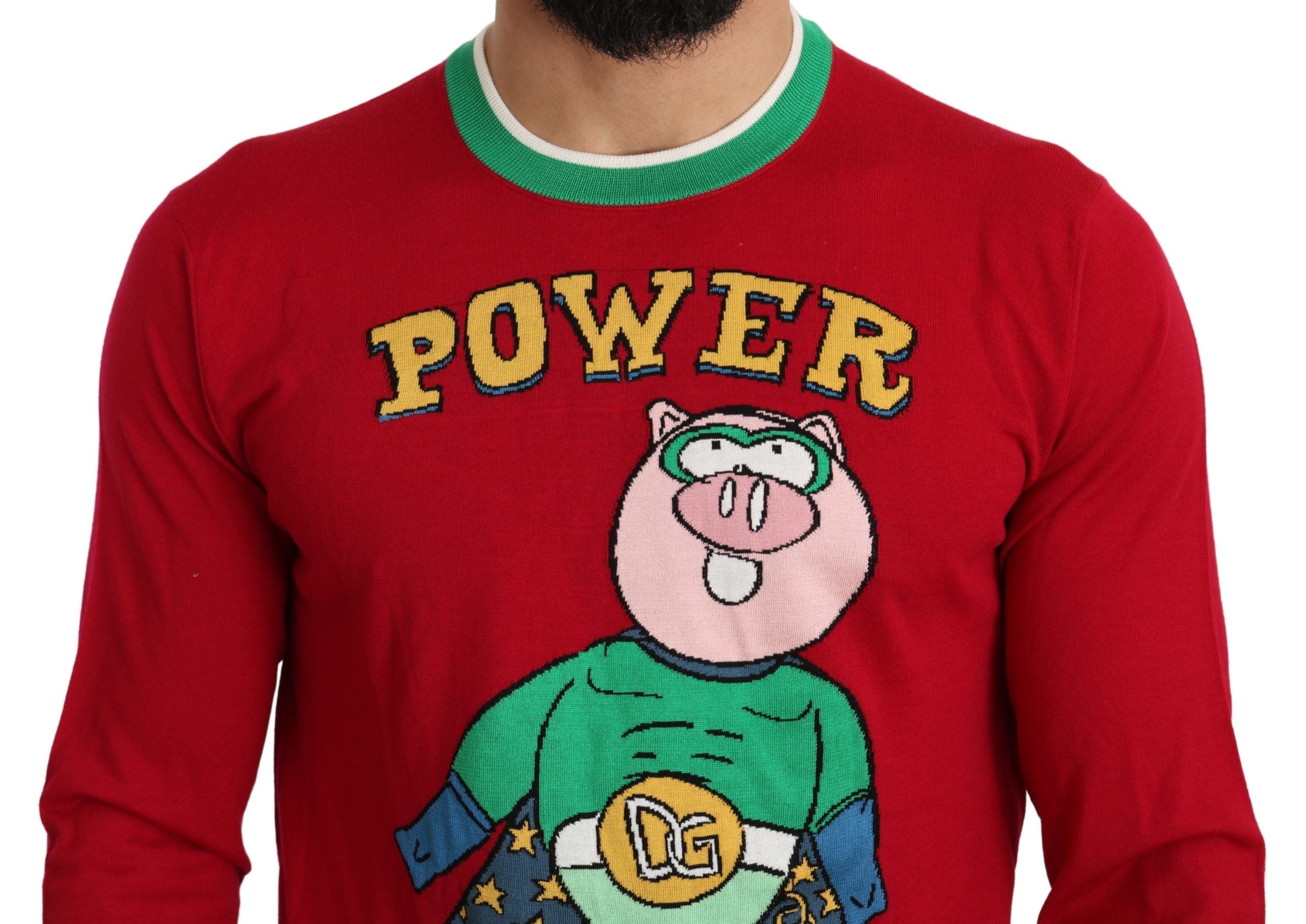 Dolce & Gabbana Red Wool and Silk Sweater for the Pig of the Year-4