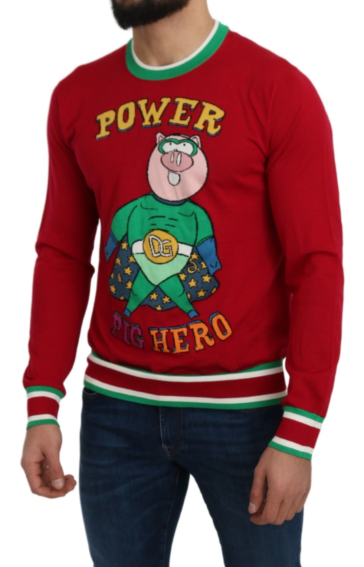 Dolce & Gabbana Red Wool and Silk Sweater for the Pig of the Year-5