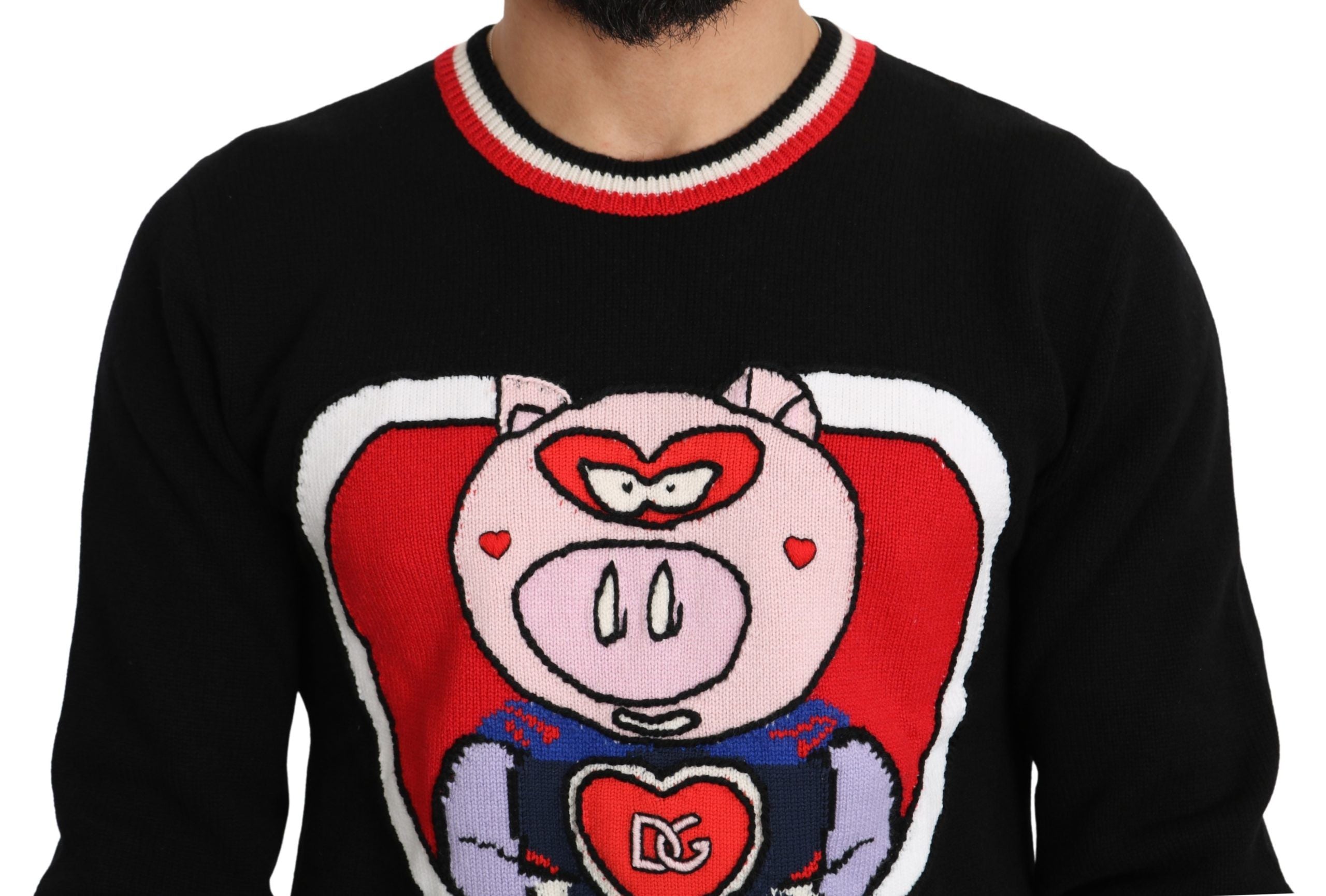 Dolce & Gabbana Black Cashmere Sweater Pig of the Year-4