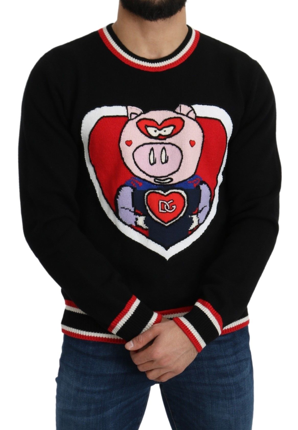 Dolce & Gabbana Black Cashmere Sweater Pig of the Year-5