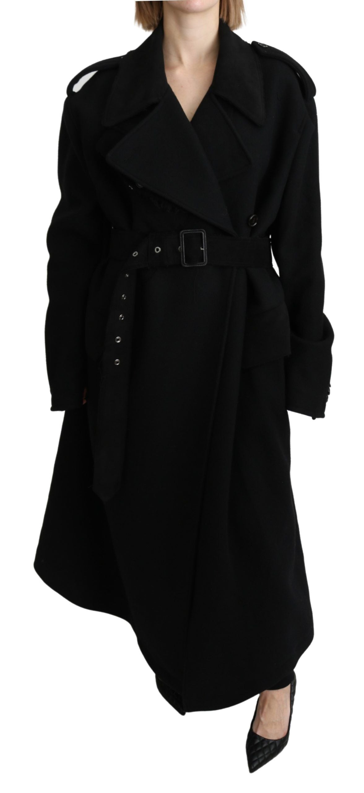 Dolce & Gabbana virgin wool black blazer trench coat jacket