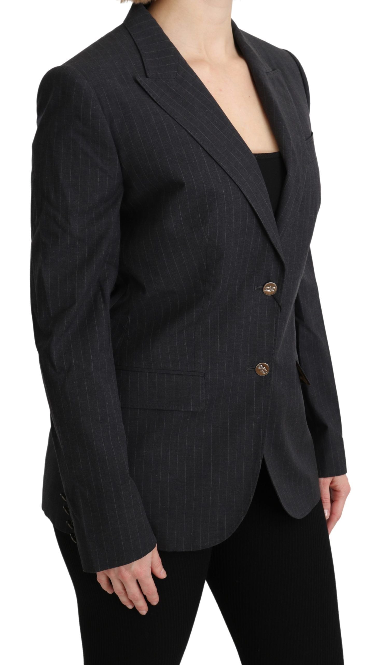Dolce & Gabbana Grey Single-Breasted Blazer Cotton Jacket-2