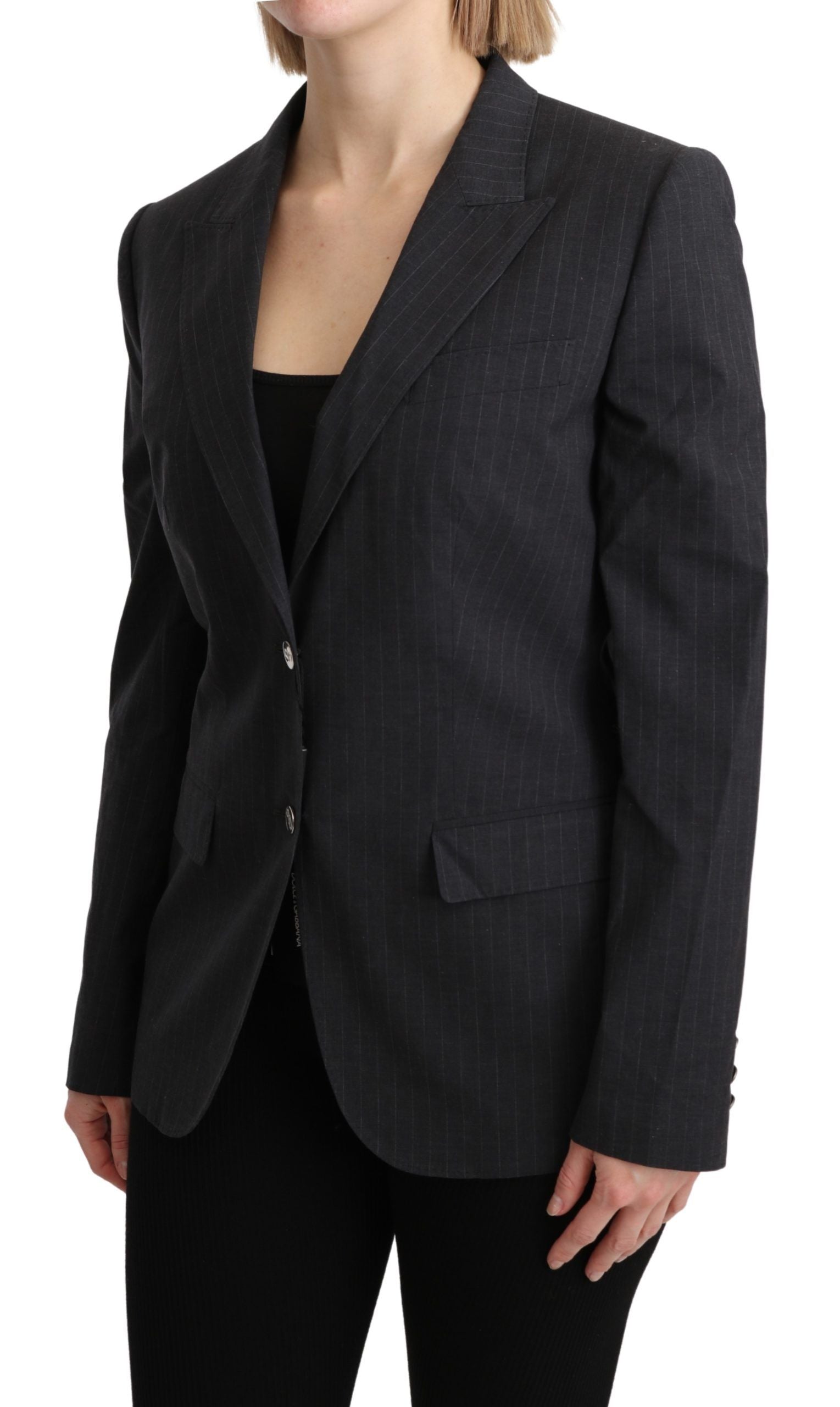 Dolce & Gabbana Grey Single-Breasted Blazer Cotton Jacket-3